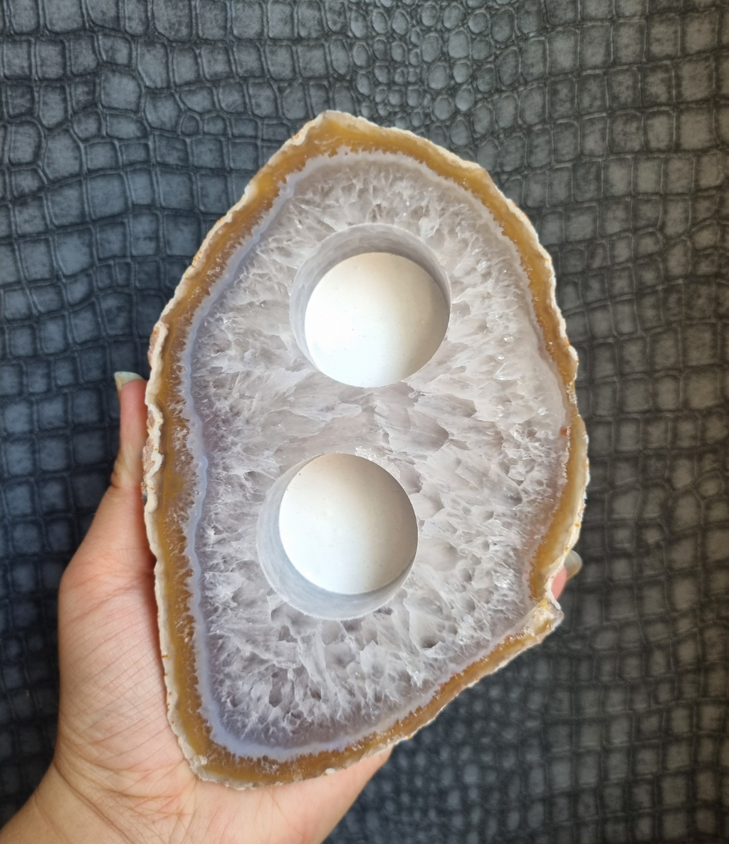 Agaat waxinelichthouder