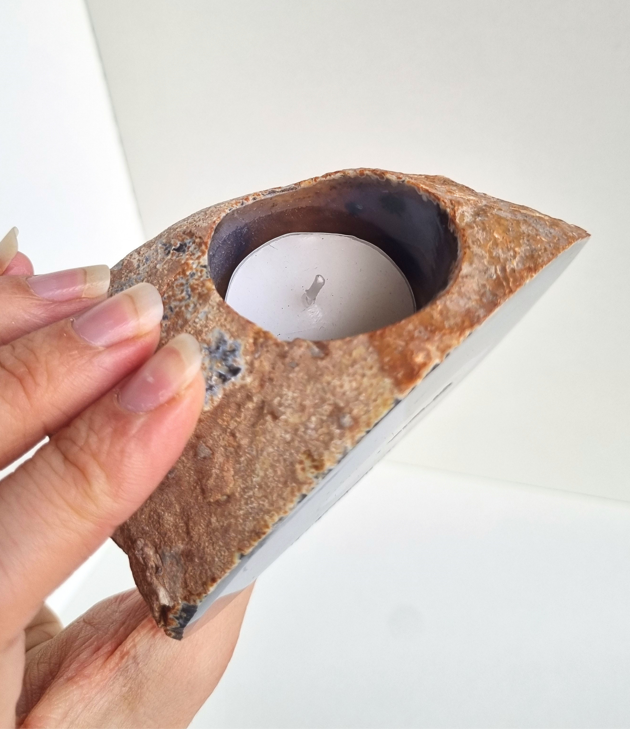 Agaat waxinelichthouder