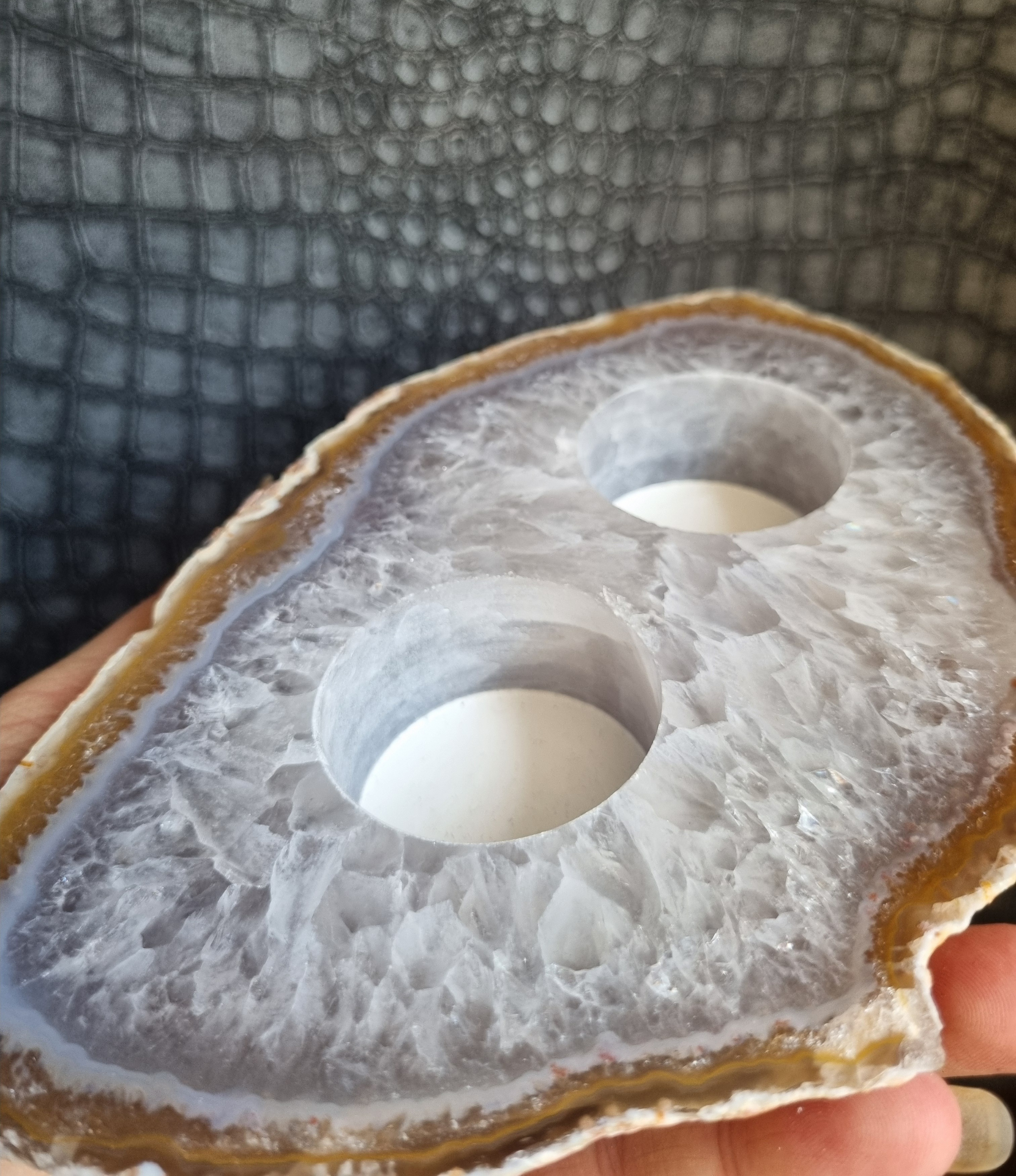 Agaat waxinelichthouder