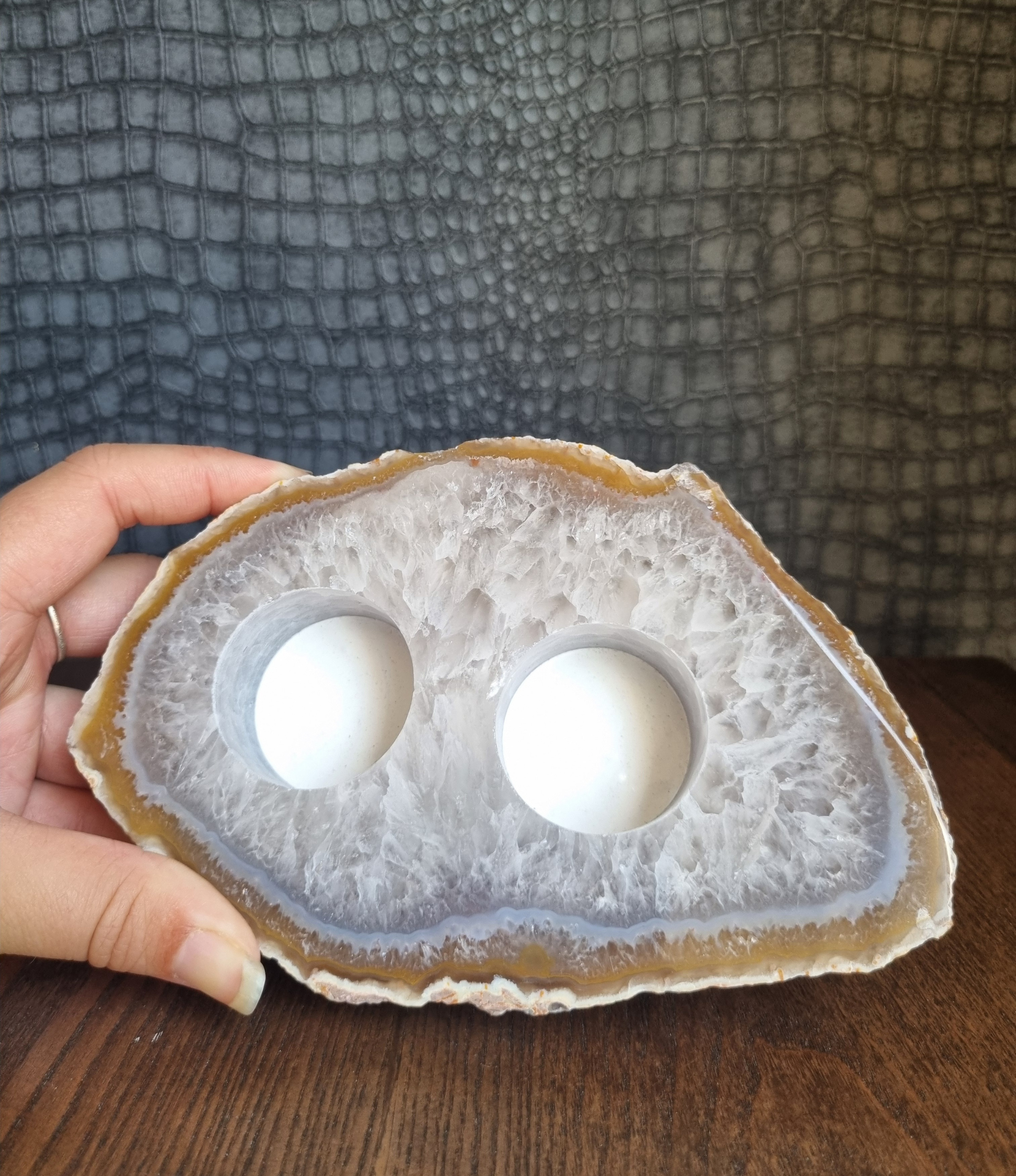 Agaat waxinelichthouder