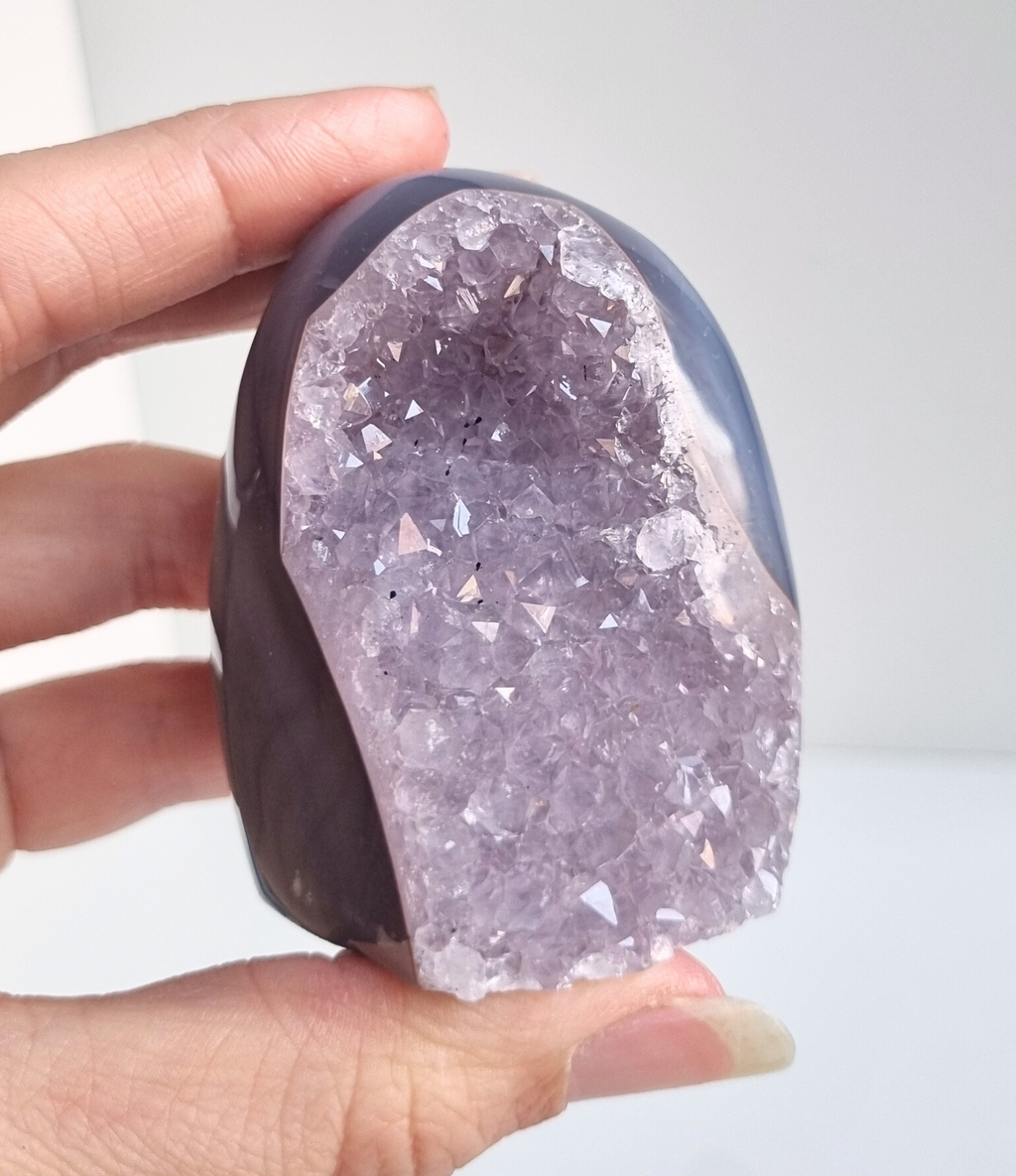 Amethist met agaat free form