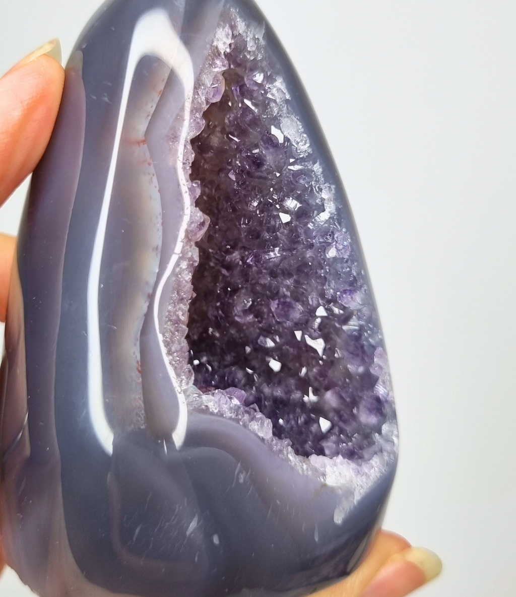 Amethist met agaat free form