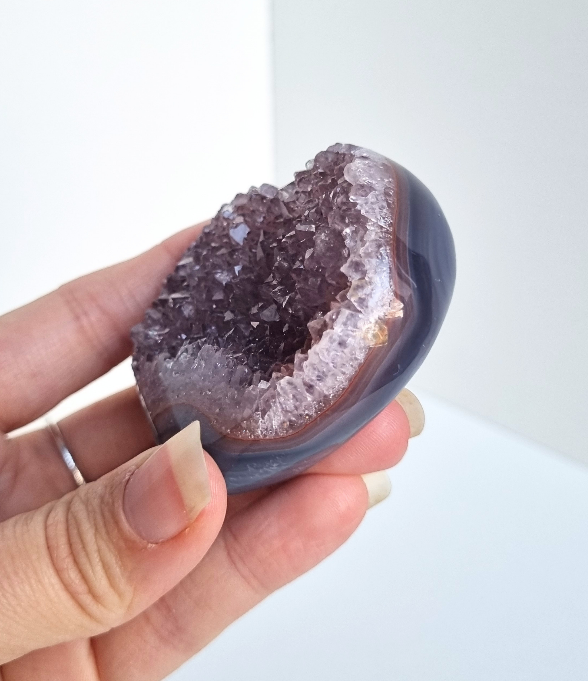 Amethist met agaat hart