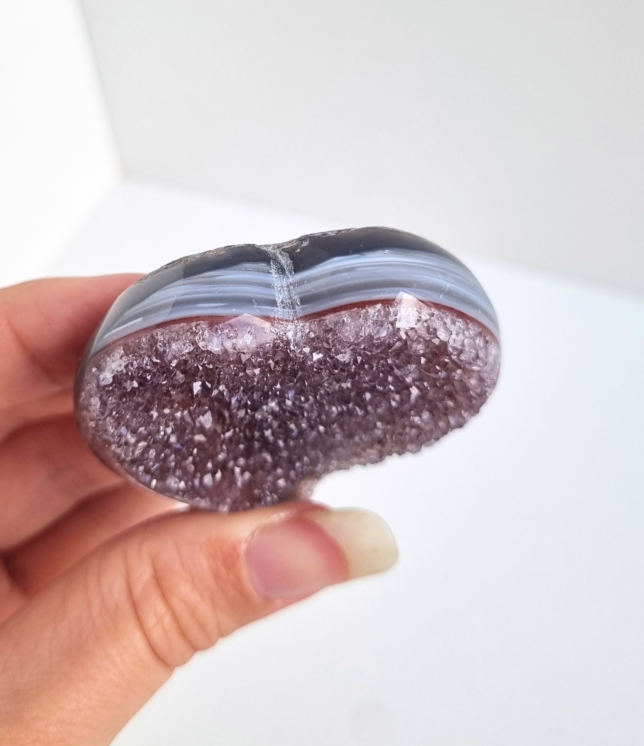 Amethist met agaat hart