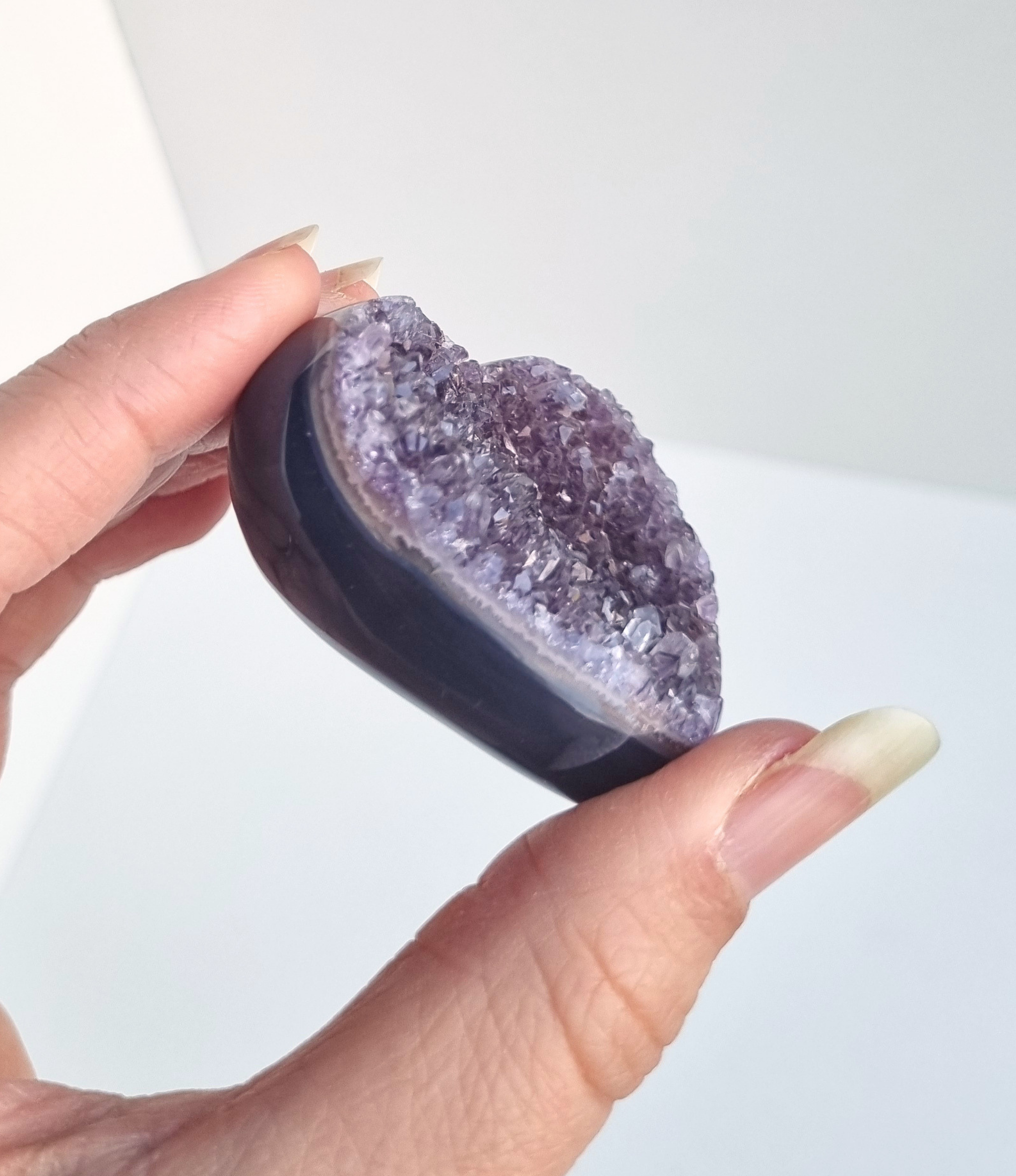 Amethist met agaat hart