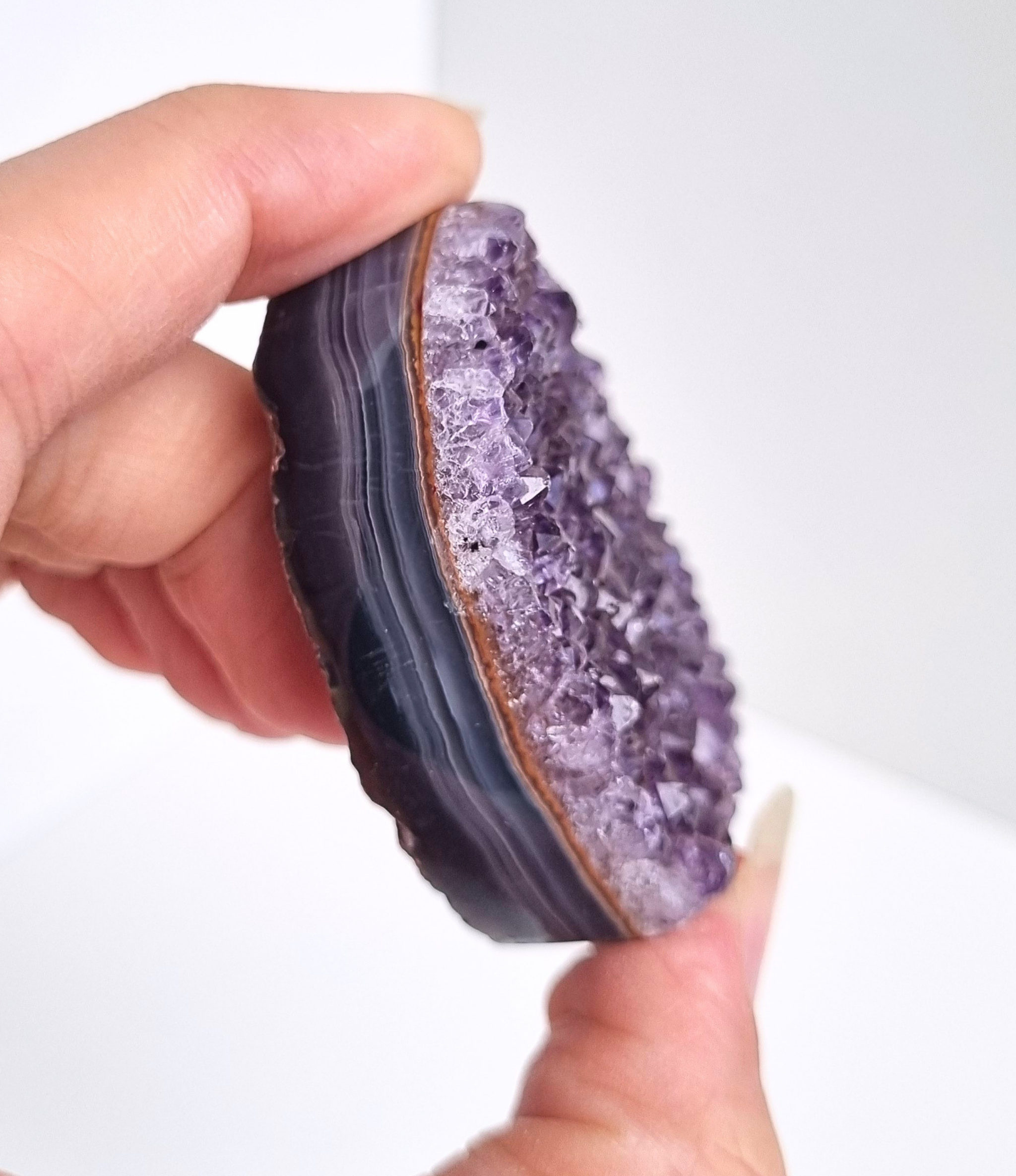 Amethist met agaat hart