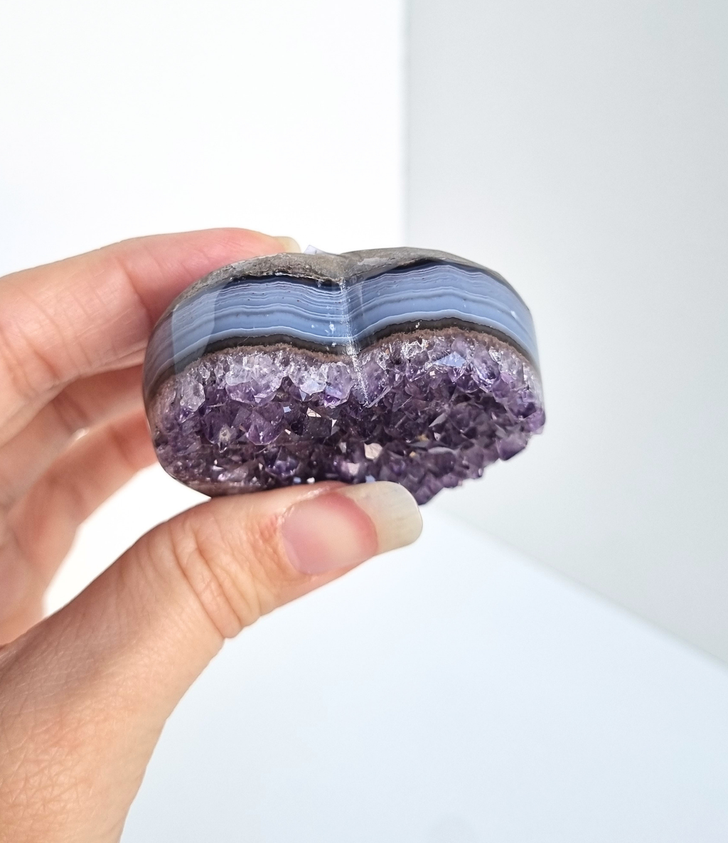 Amethist met agaat hart