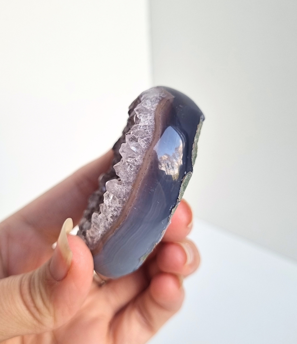 Amethist met agaat hart