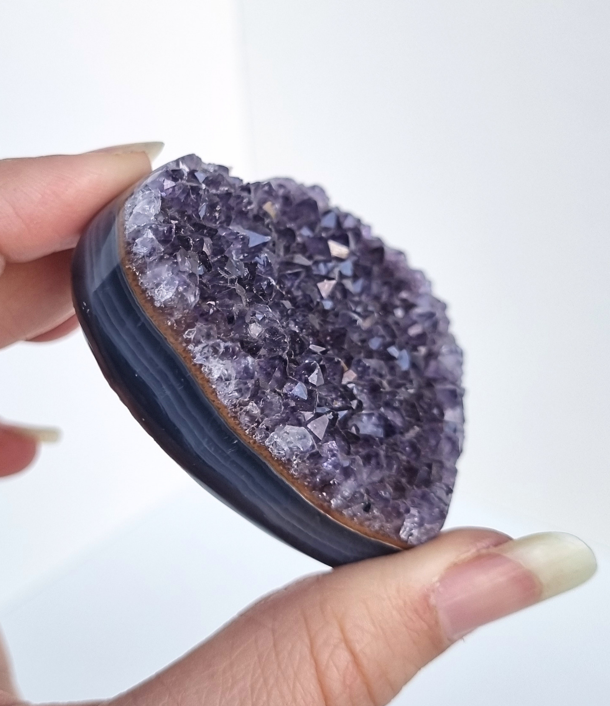 Amethist met agaat hart