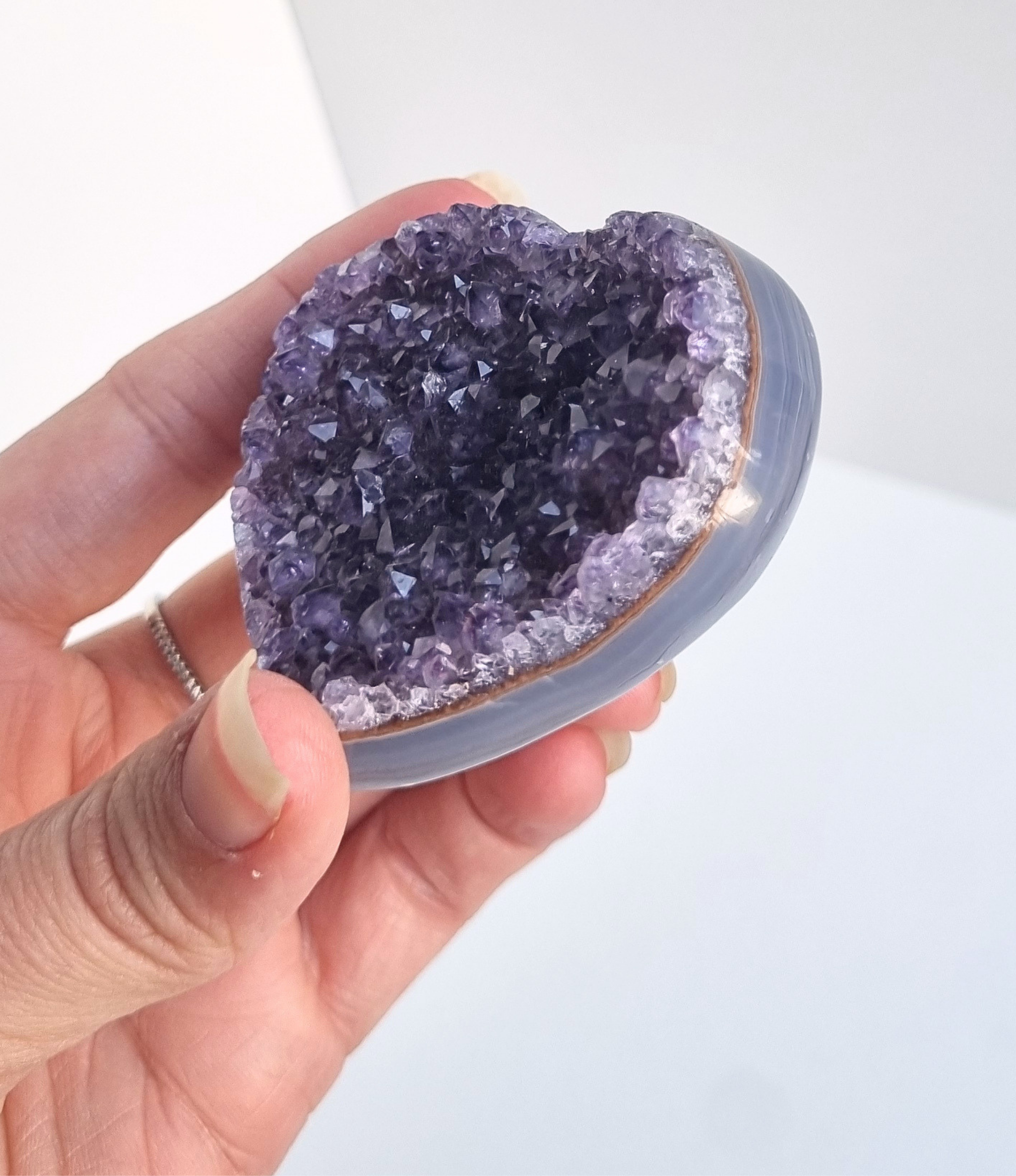 Amethist met agaat hart