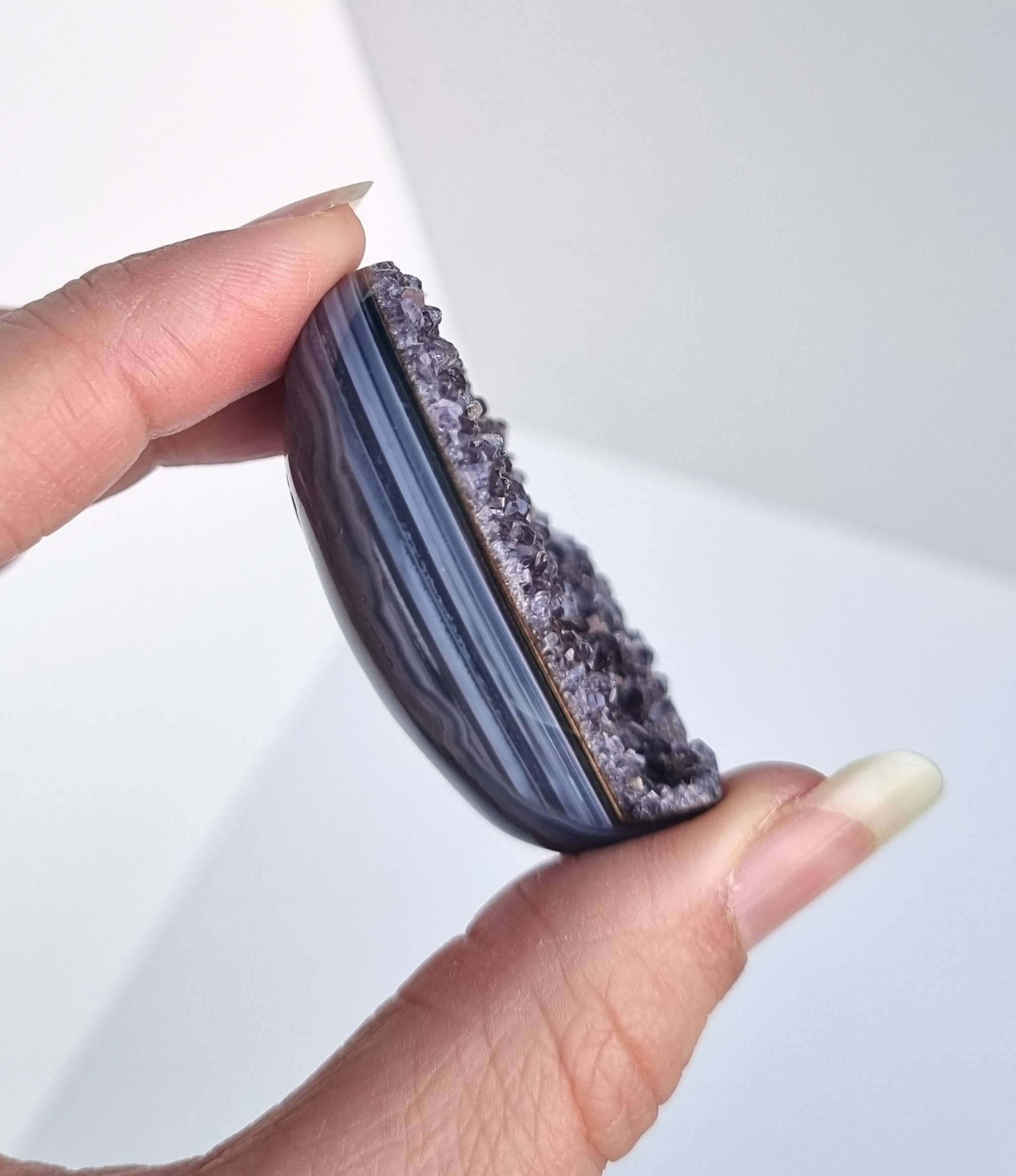 Amethist met agaat hart