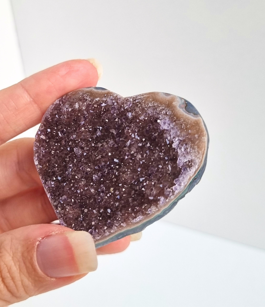 Amethist met agaat hart