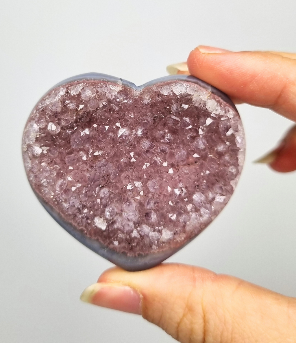 Amethist met agaat hart