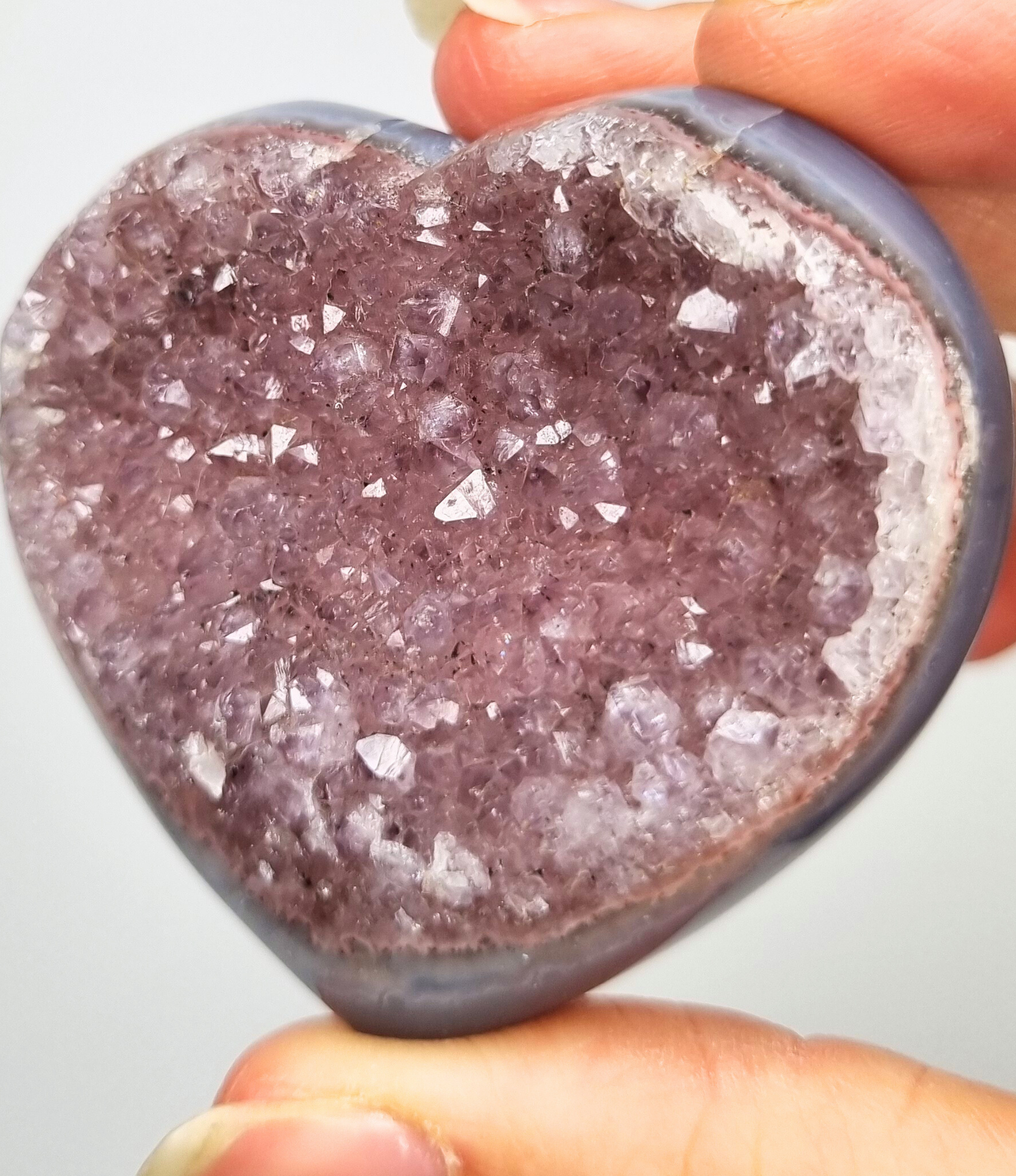 Amethist met agaat hart