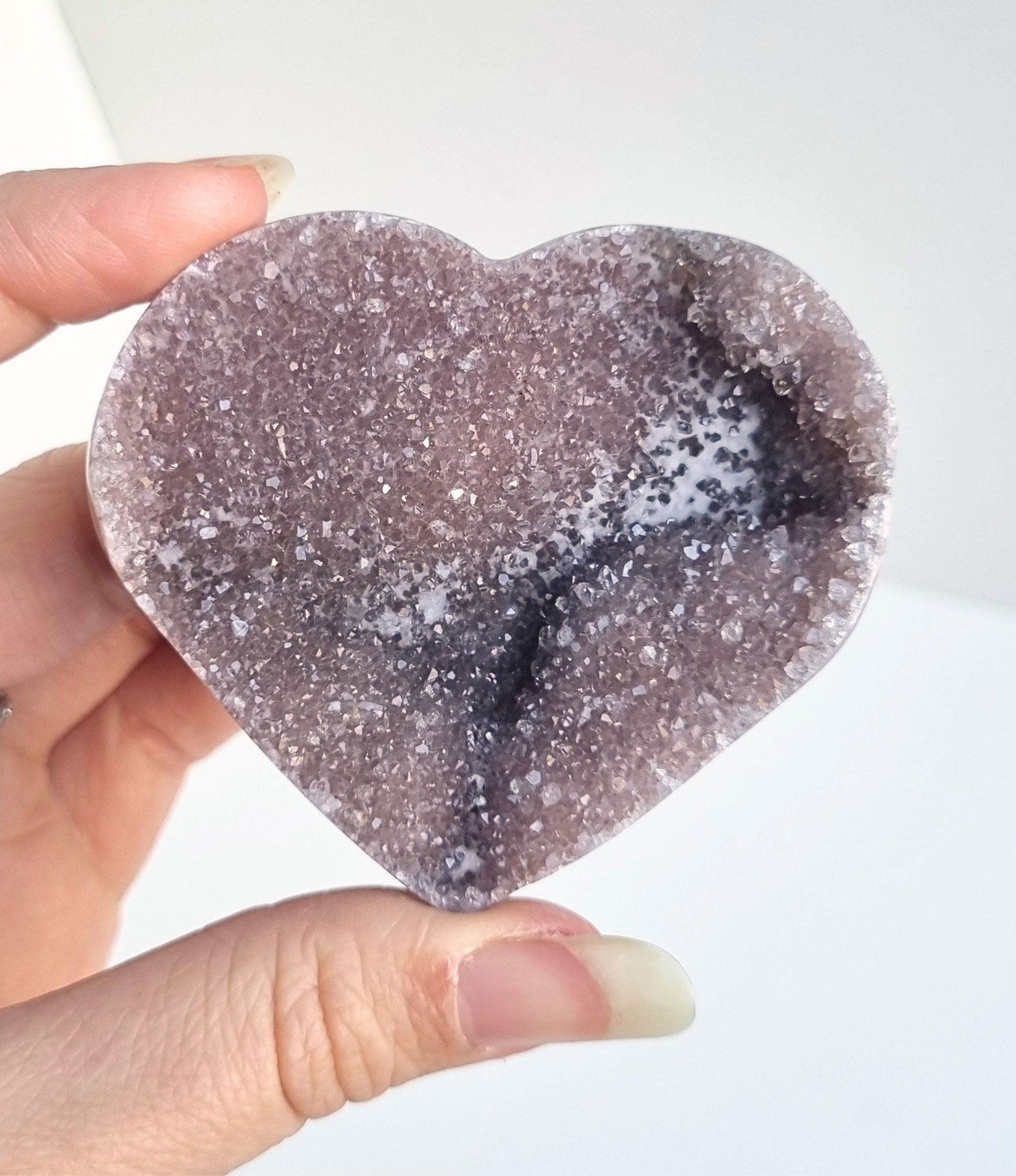Amethist met agaat hart