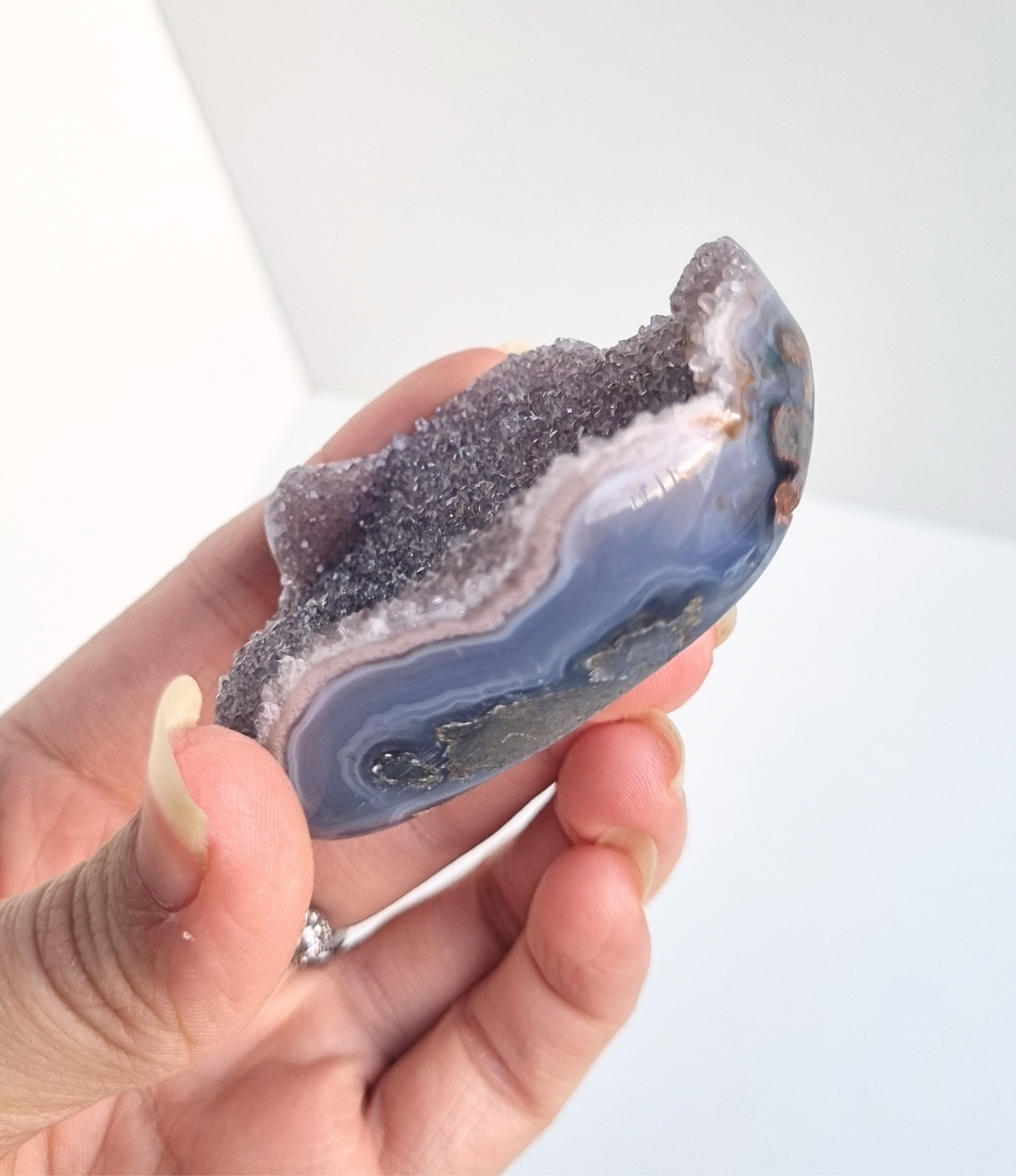 Amethist met agaat hart