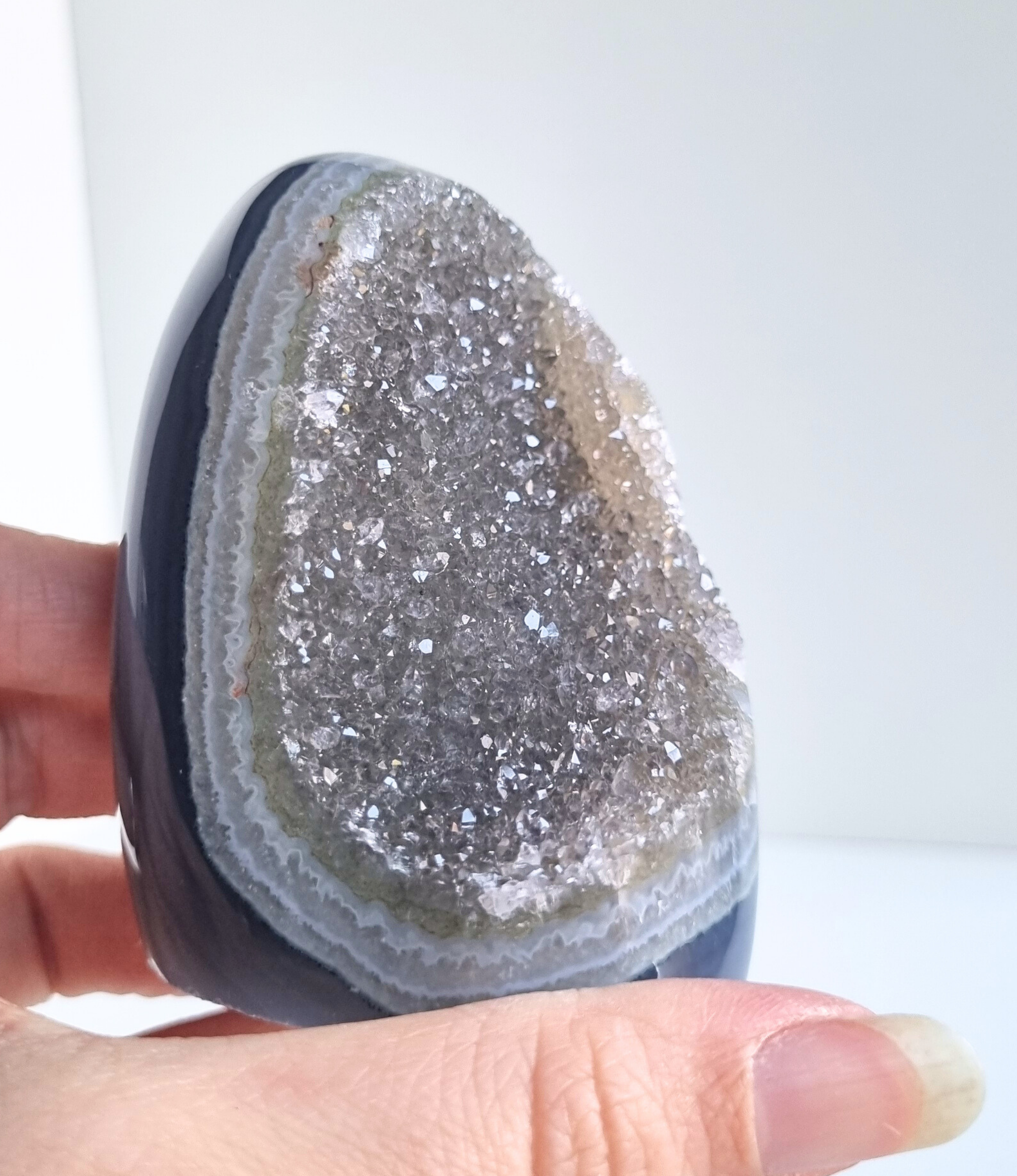 Amethist met agaat free form