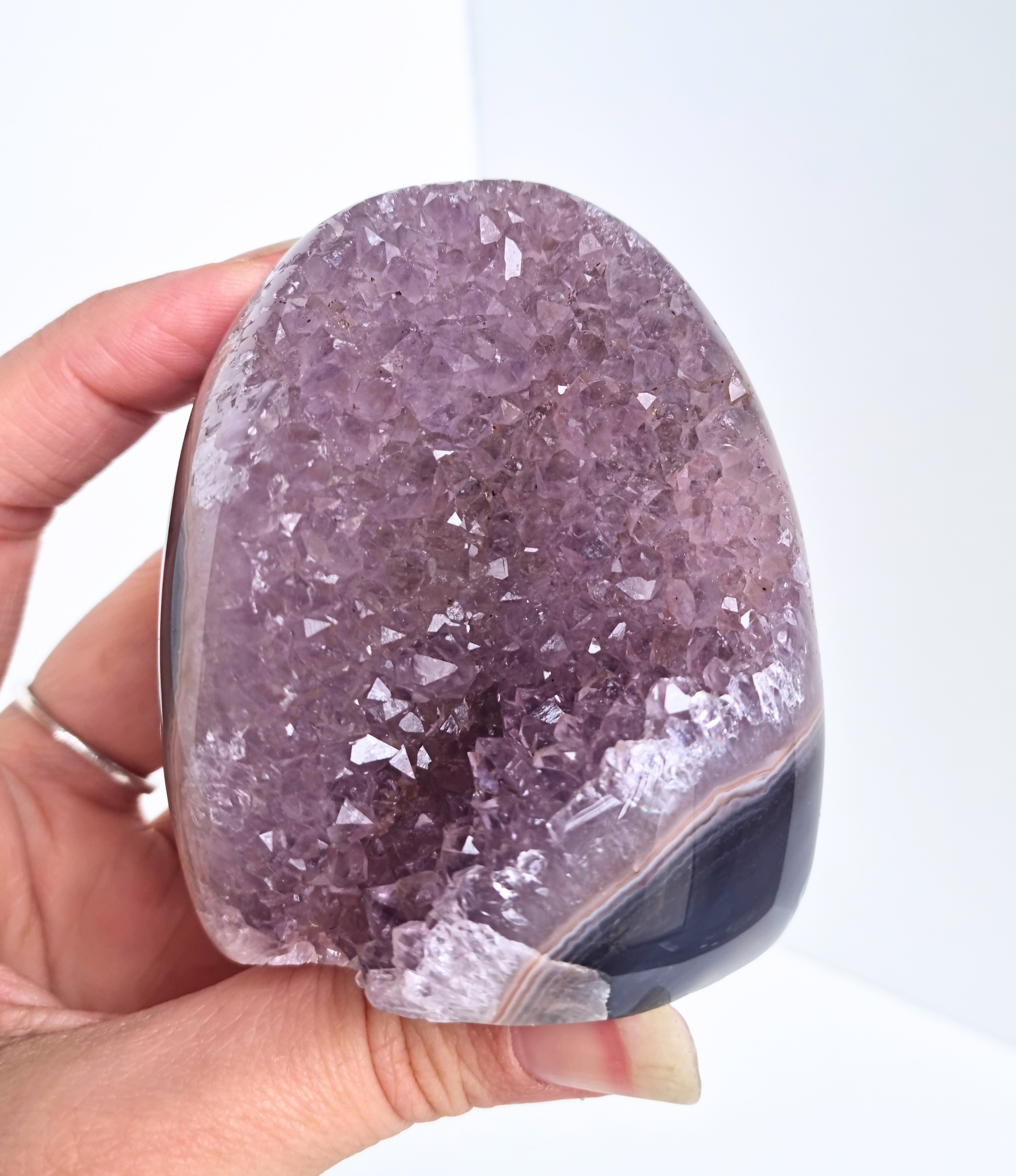 Amethist met agaat free form