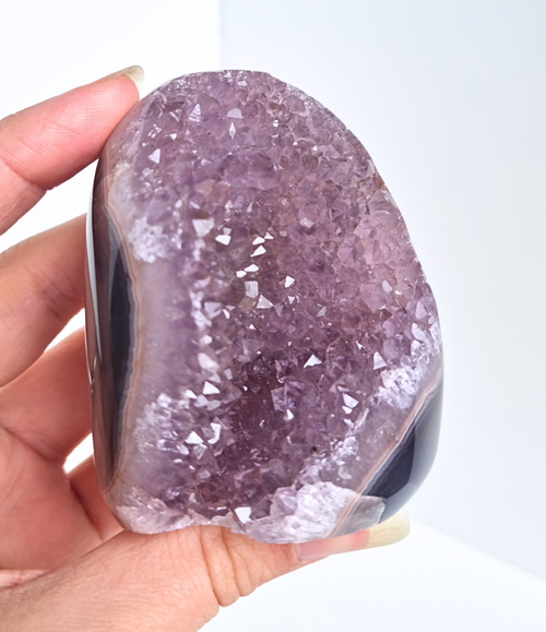Amethyst mit Achat Freeform