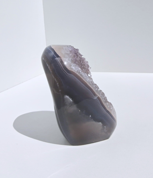 Améthyste avec agate forme libre