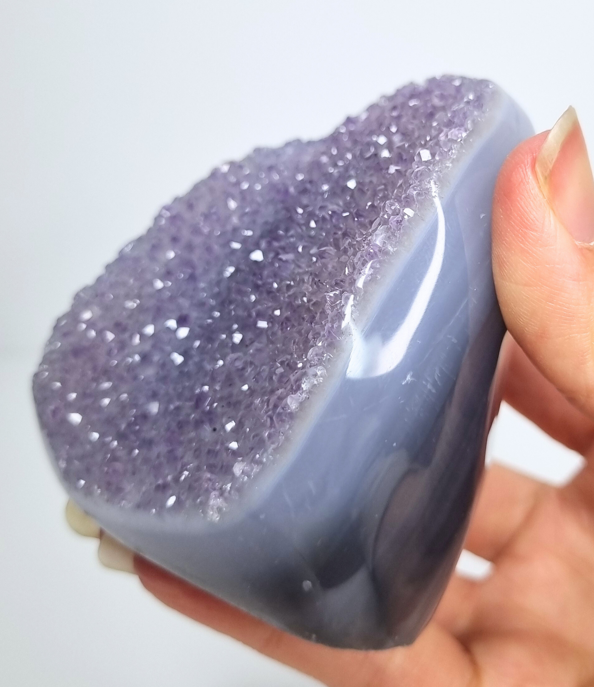 Amethist met agaat free form