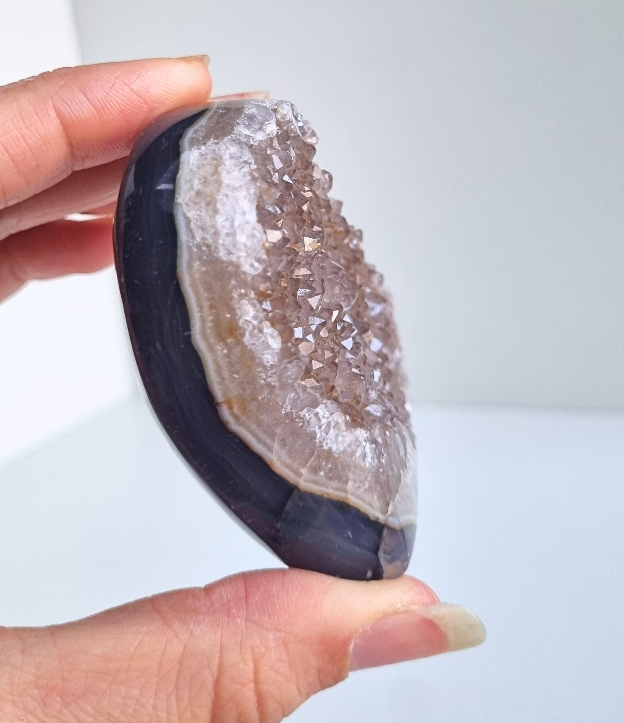 Amethist met agaat hart