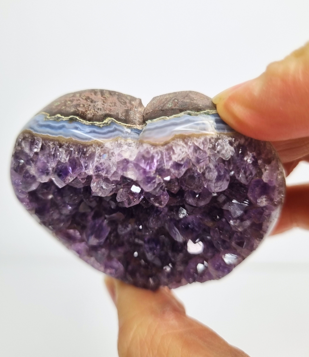 Amethist met agaat hart