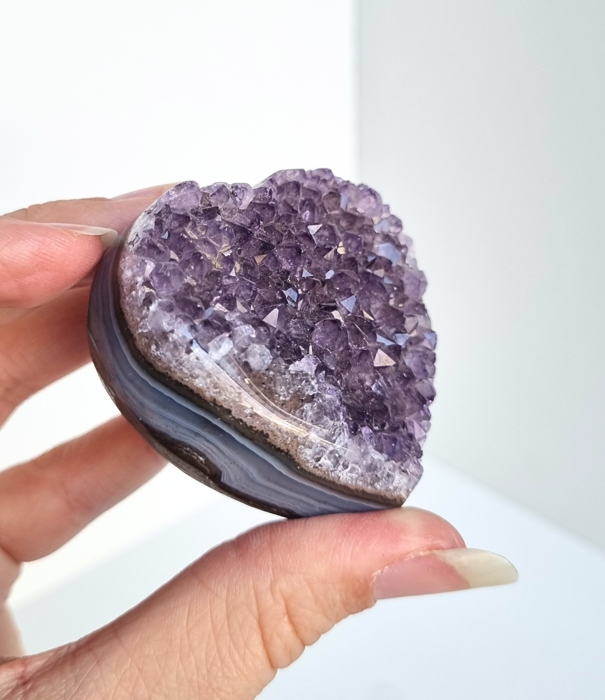 Amethist met agaat hart