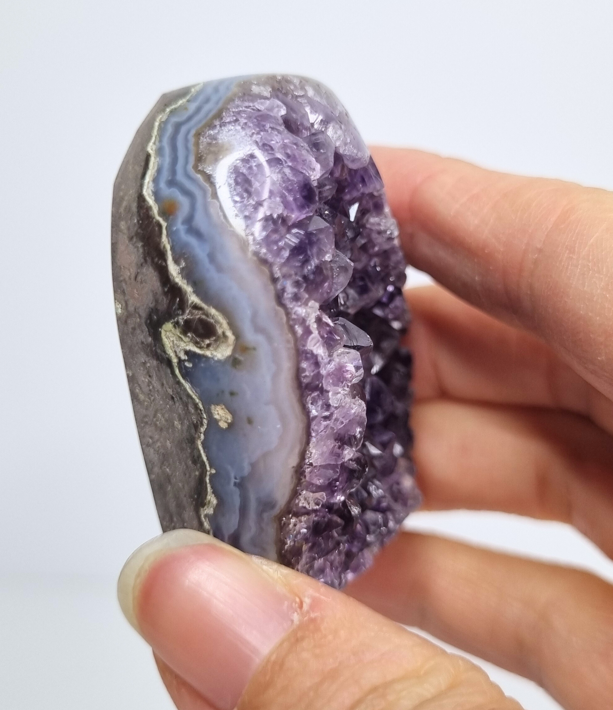 Amethist met agaat hart