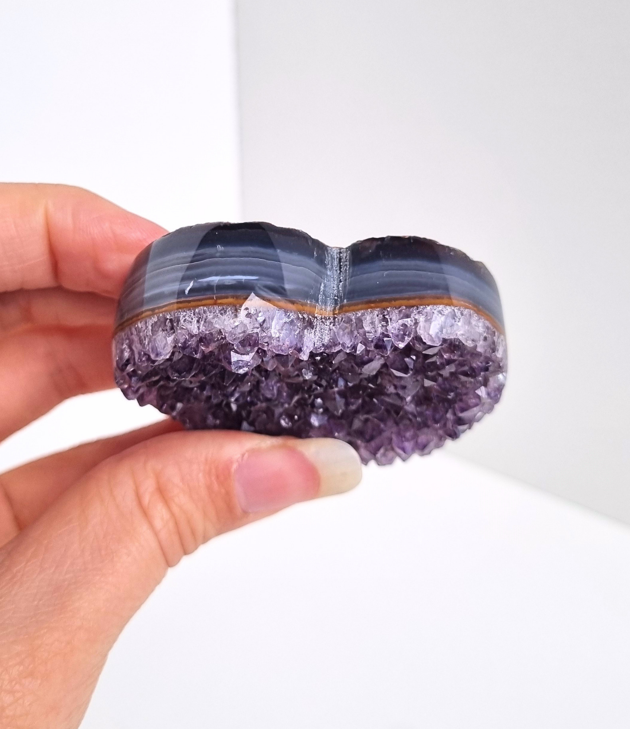 Amethist met agaat hart