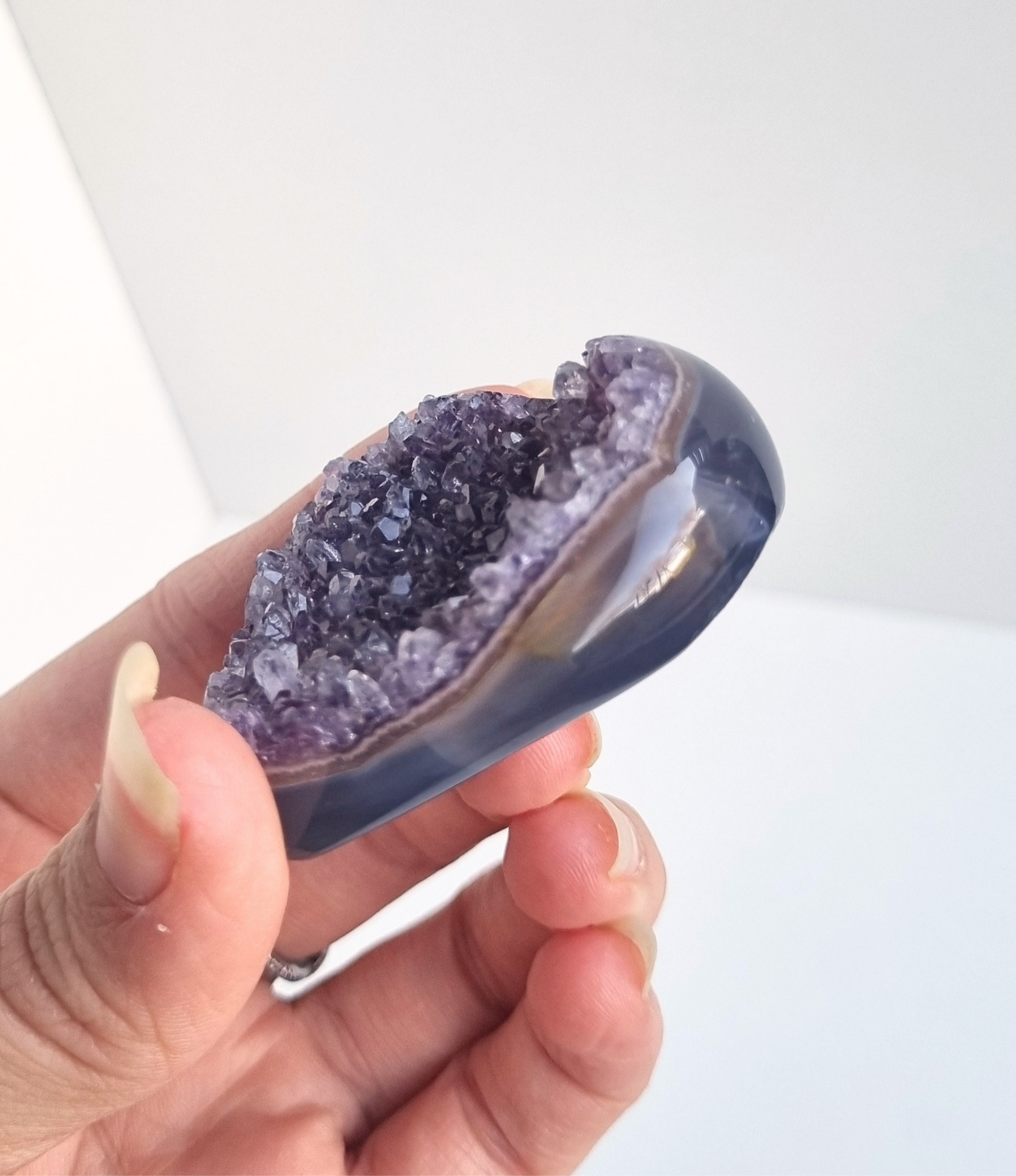 Amethist met agaat hart