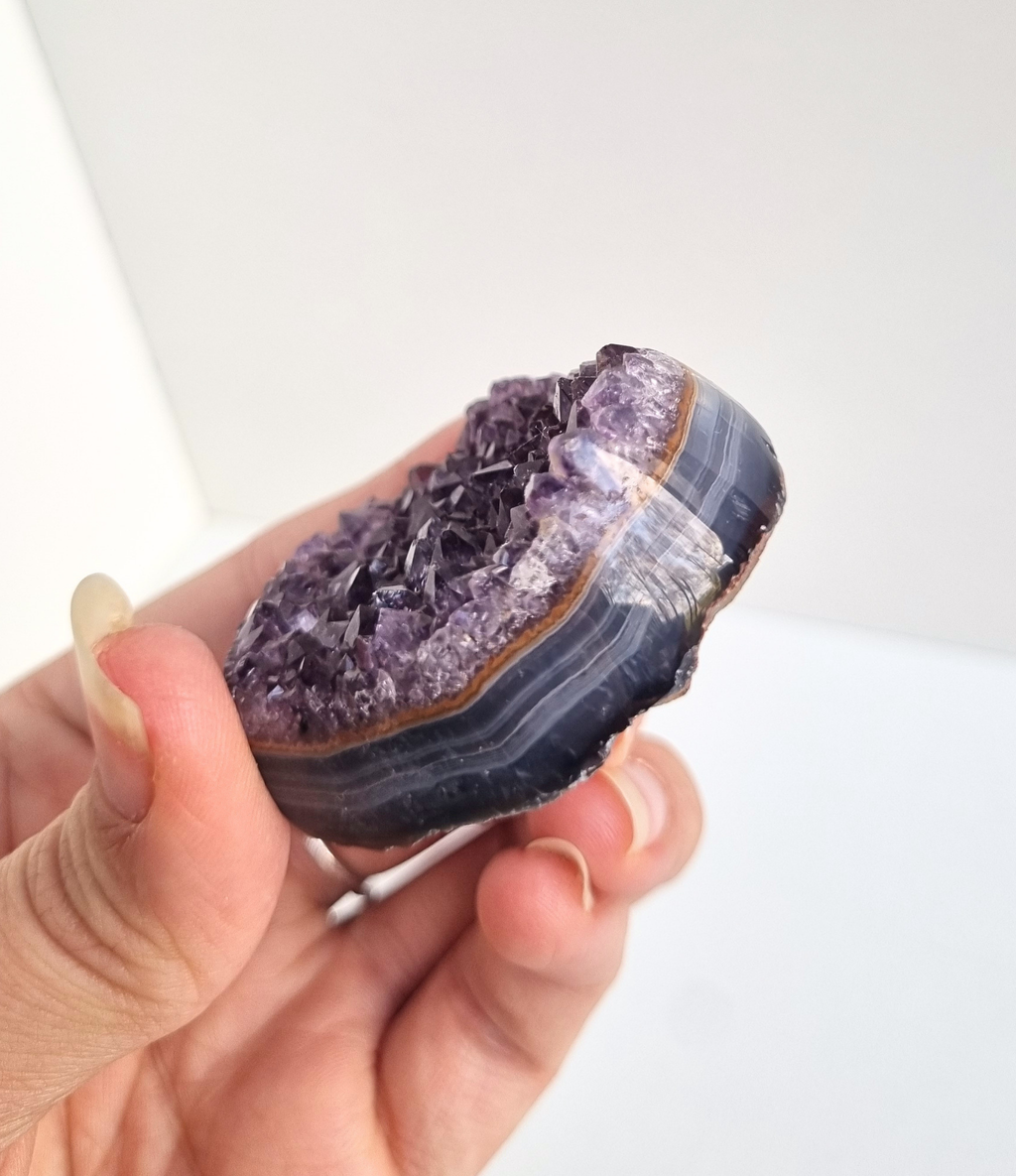 Amethist met agaat hart