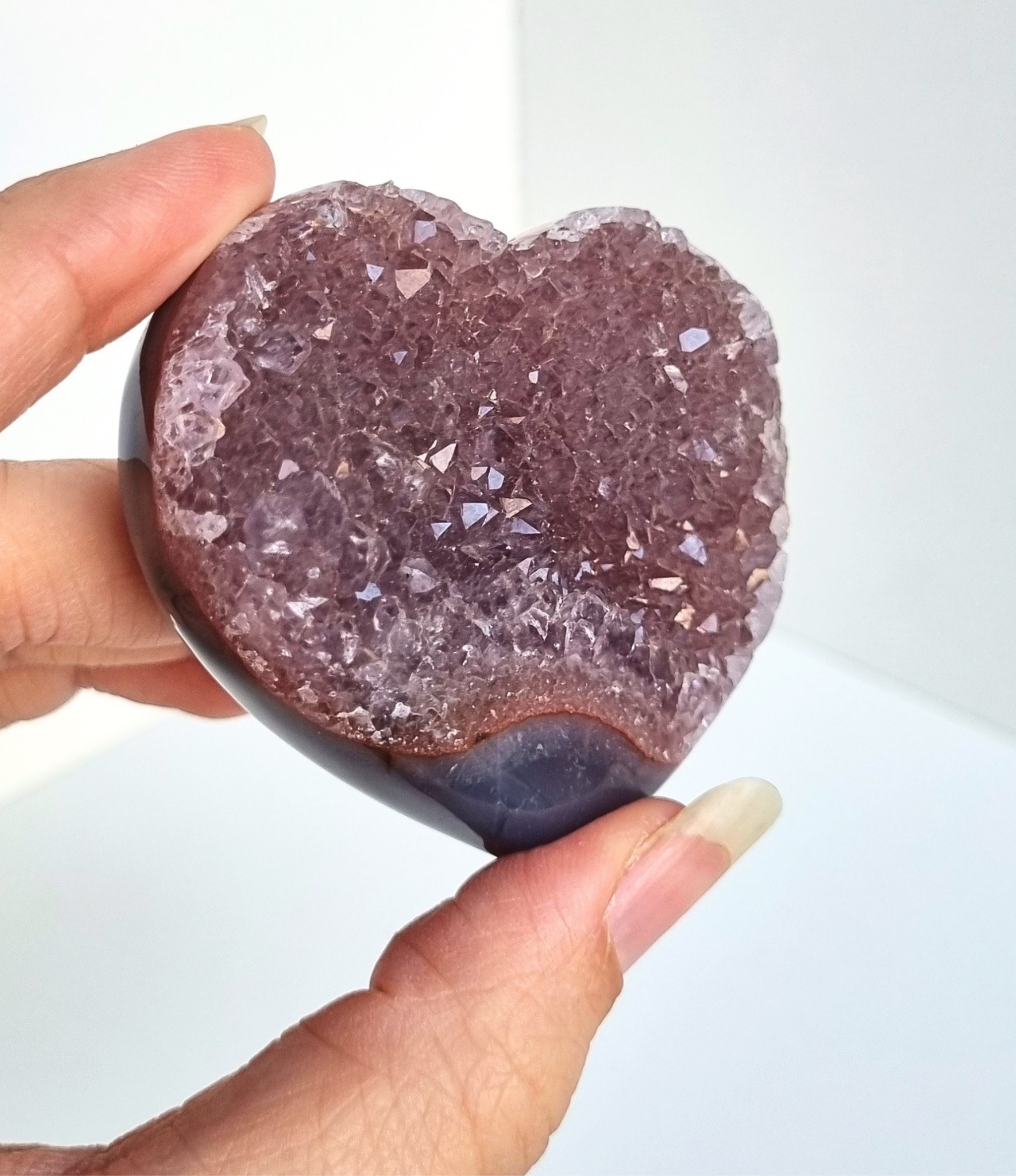 Amethist met agaat hart