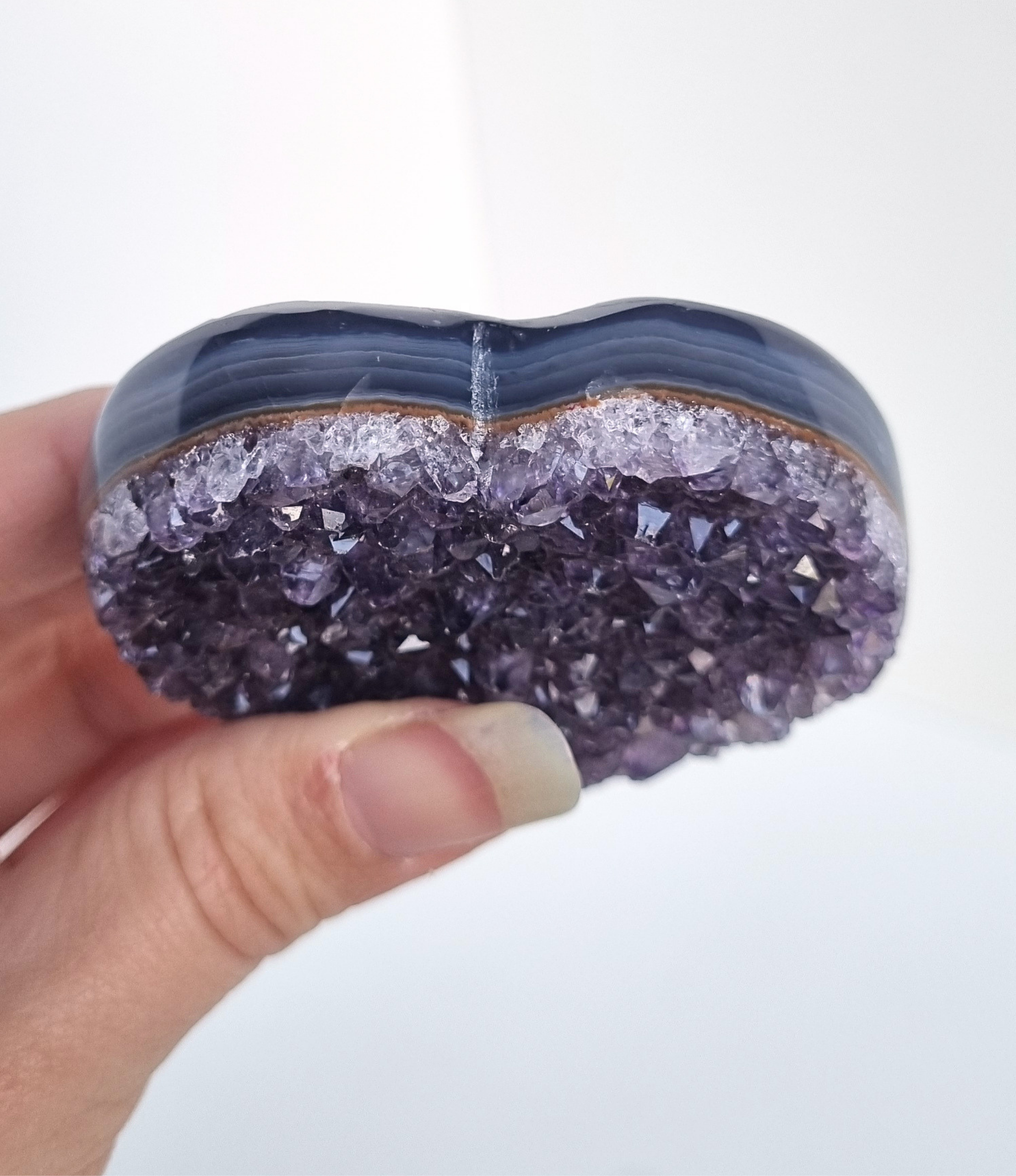 Amethist met agaat hart