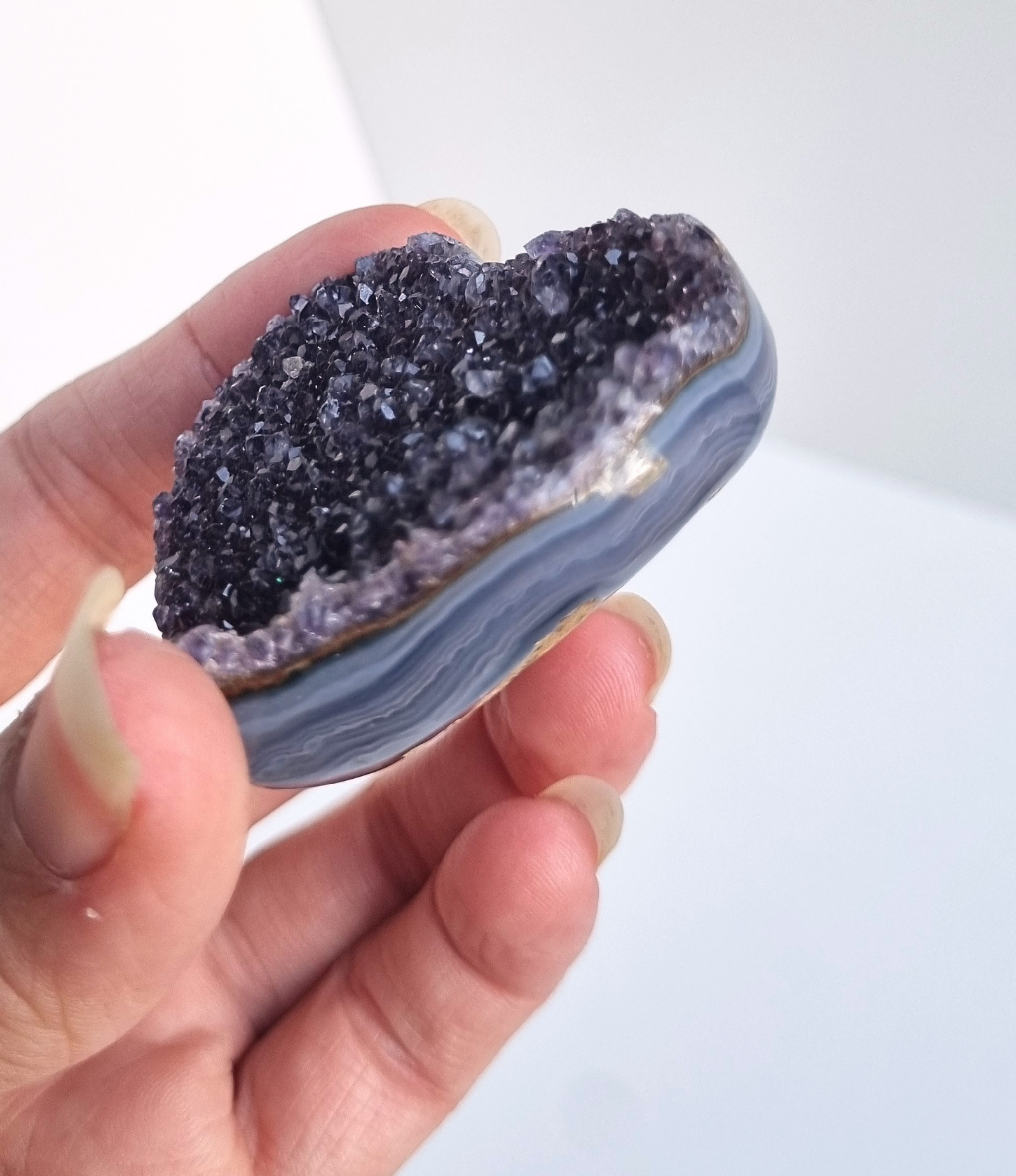 Amethist met agaat hart