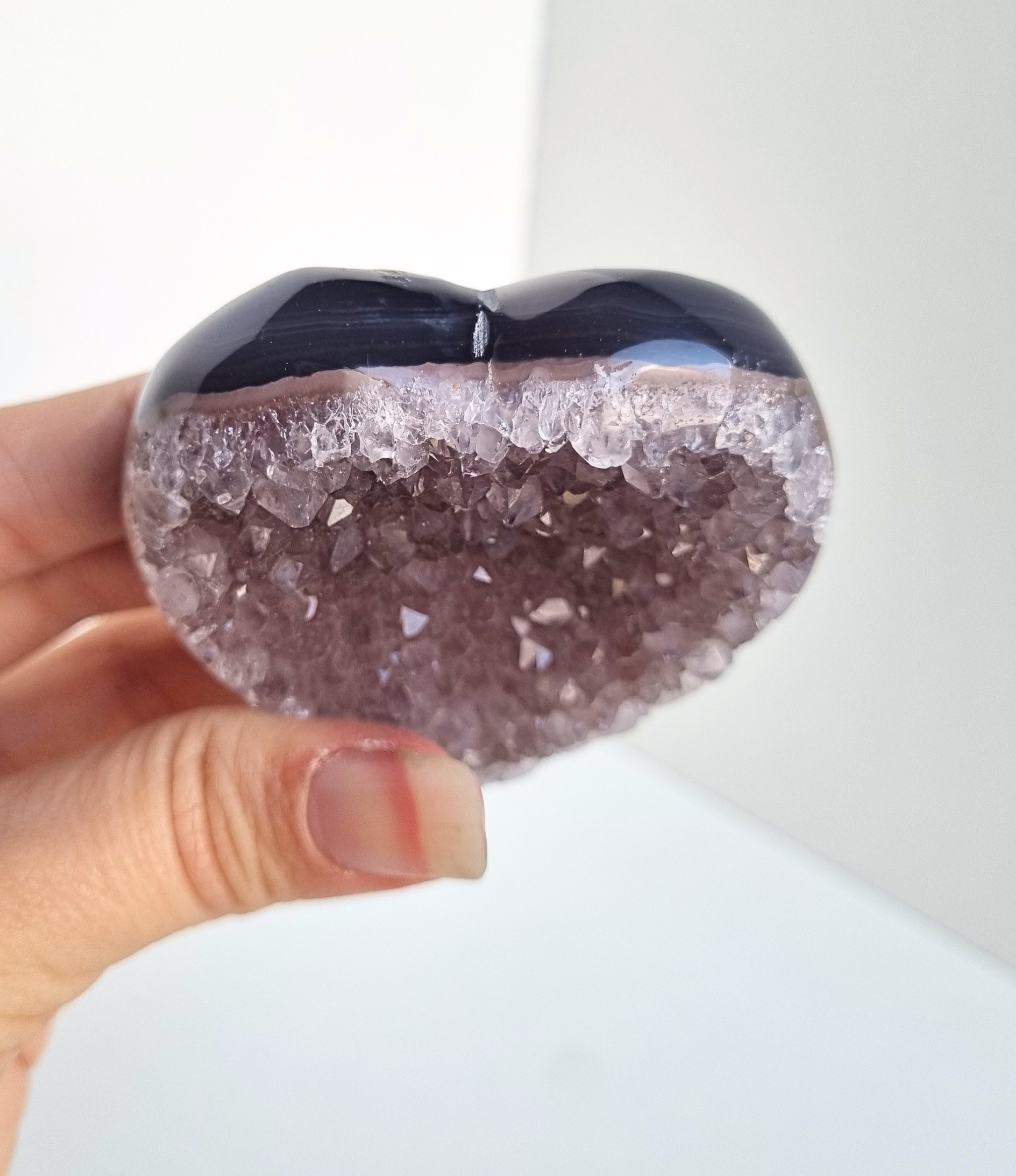 Amethist met agaat hart