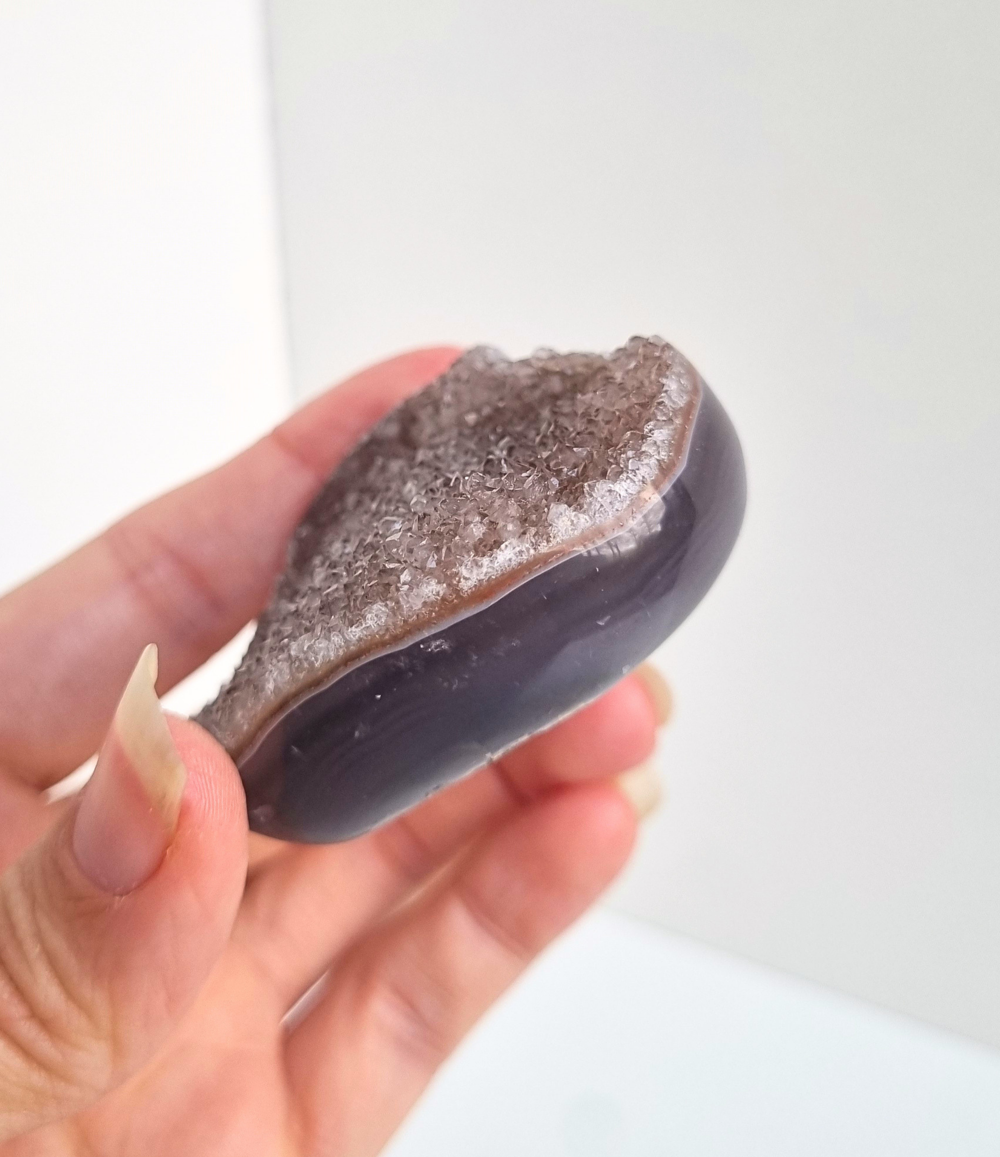 Amethist met agaat hart