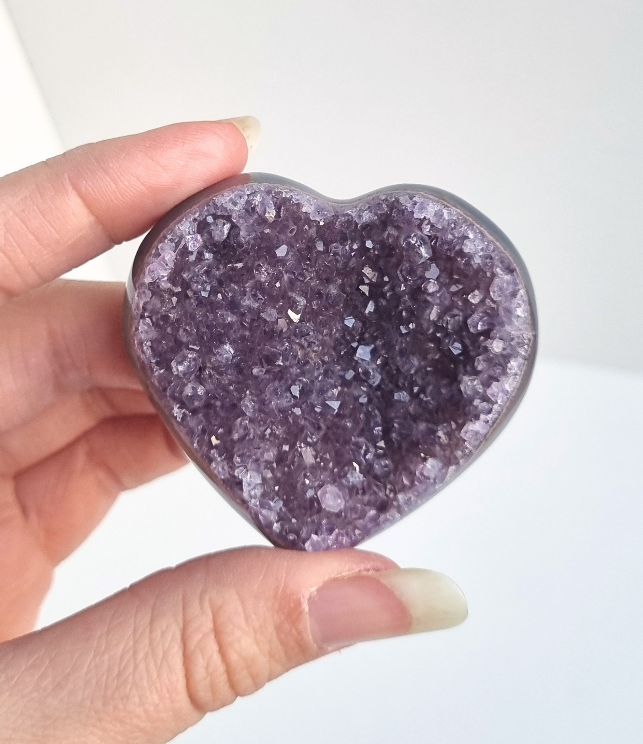 Amethist met agaat hart