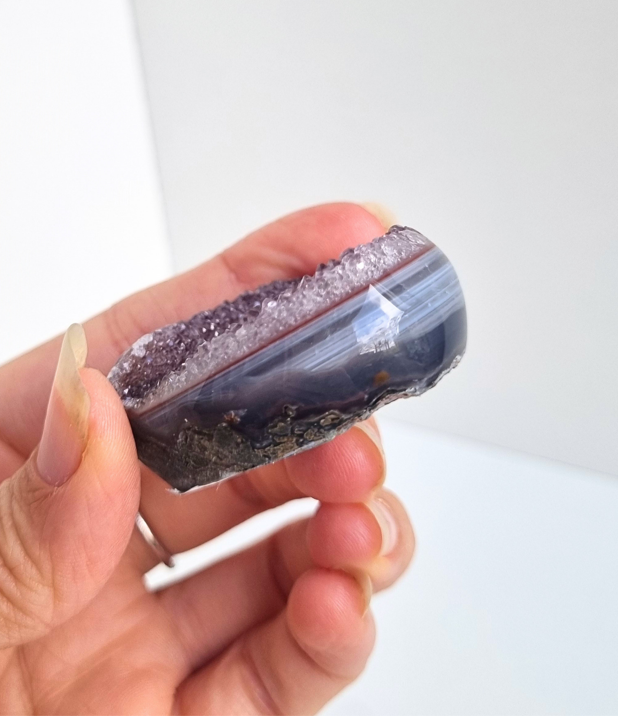 Amethist met agaat hart