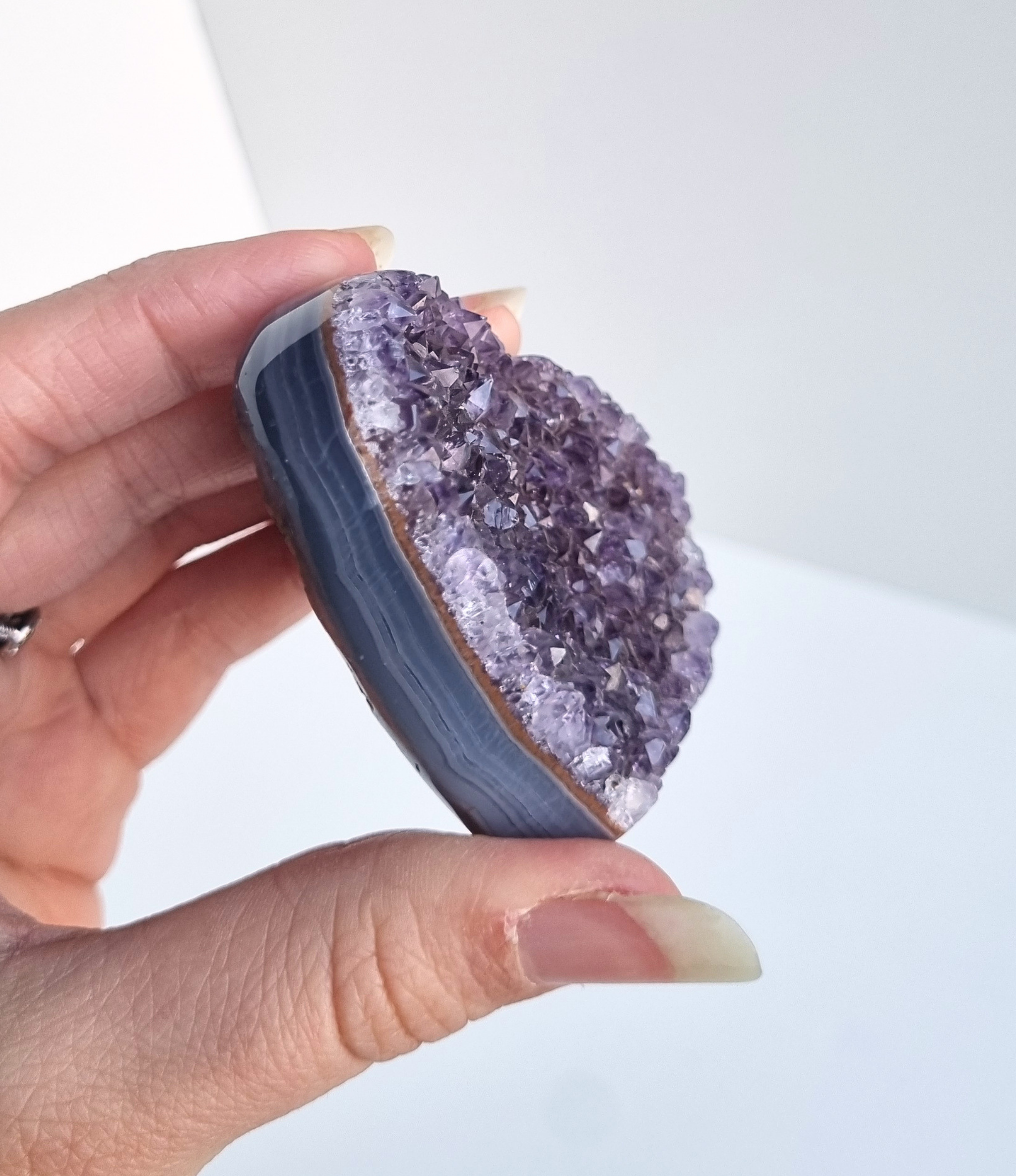 Amethist met agaat hart