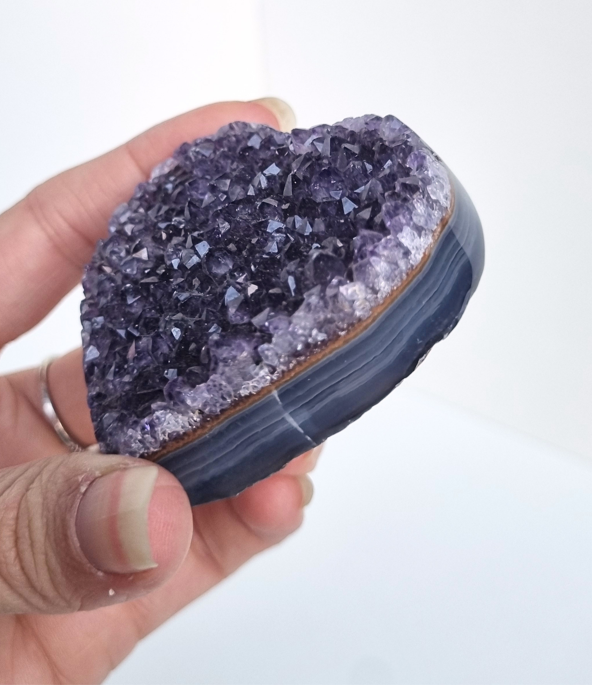 Amethist met agaat hart