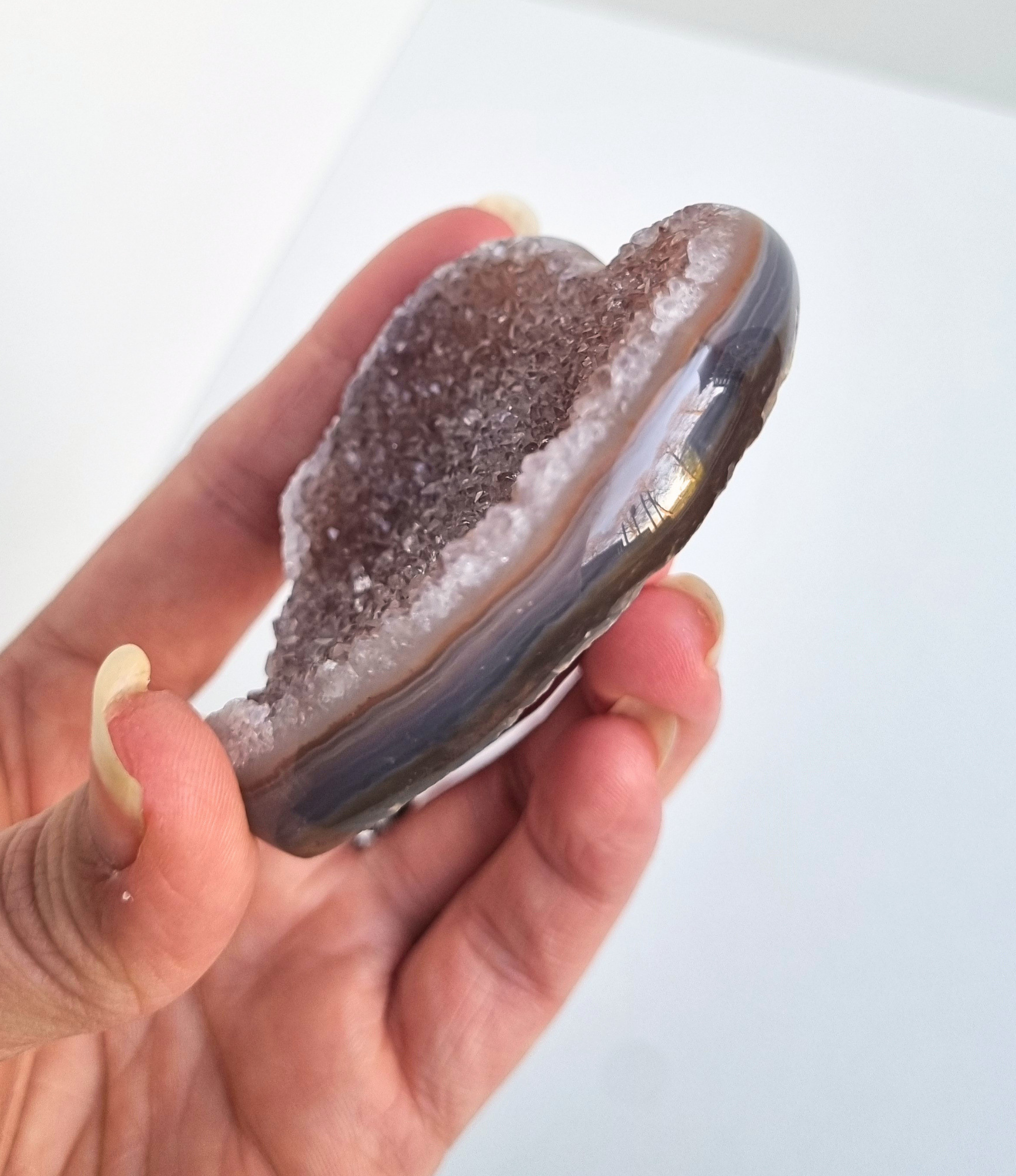 Amethist met agaat hart