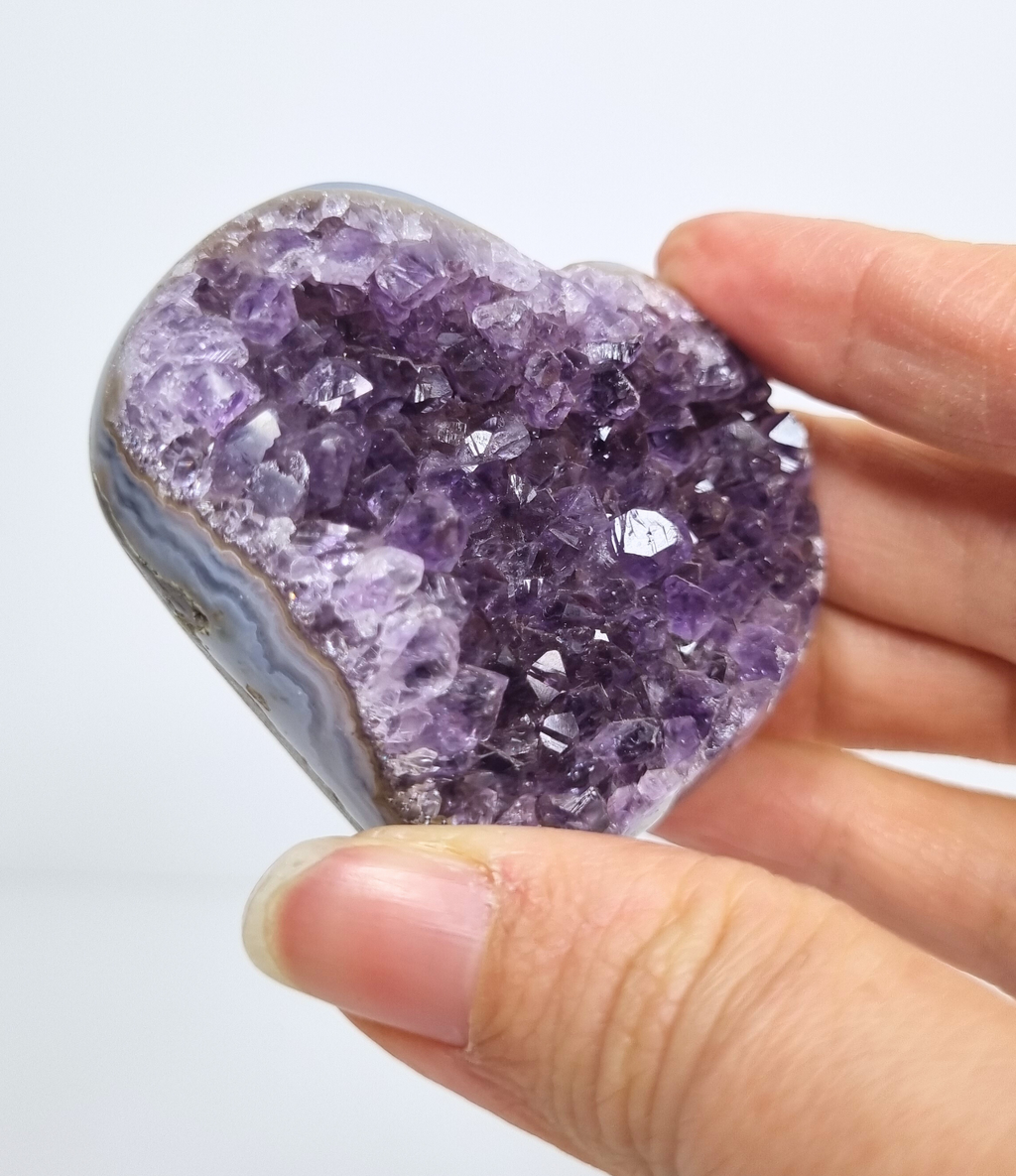 Amethist met agaat hart