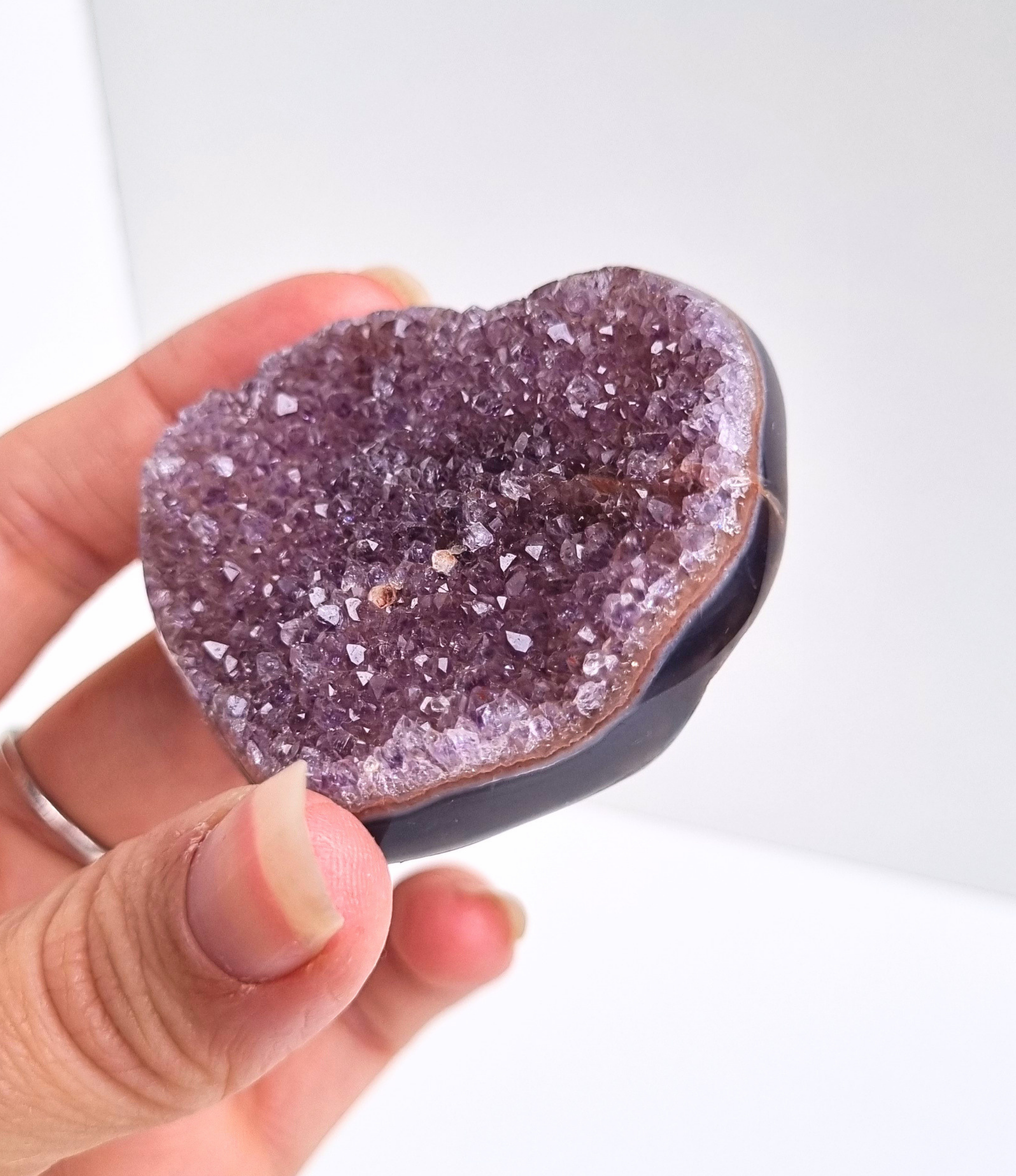 Amethist met agaat hart