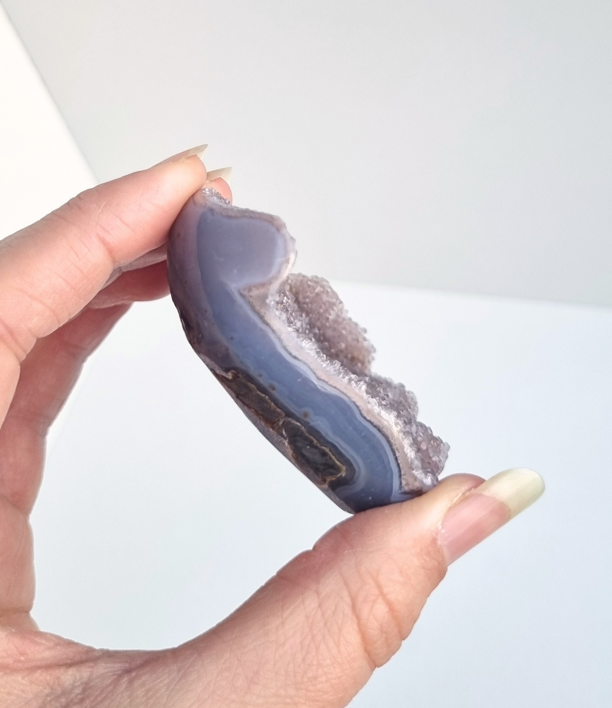 Amethist met agaat hart