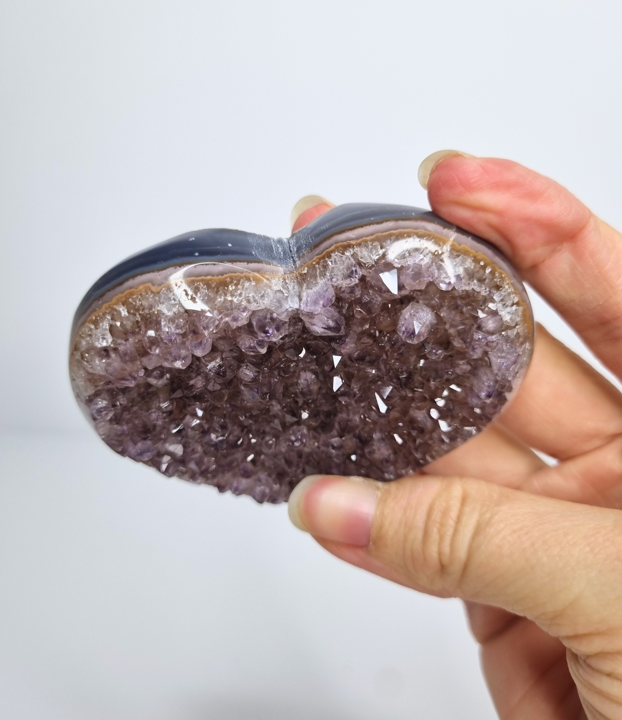 Amethist met agaat hart