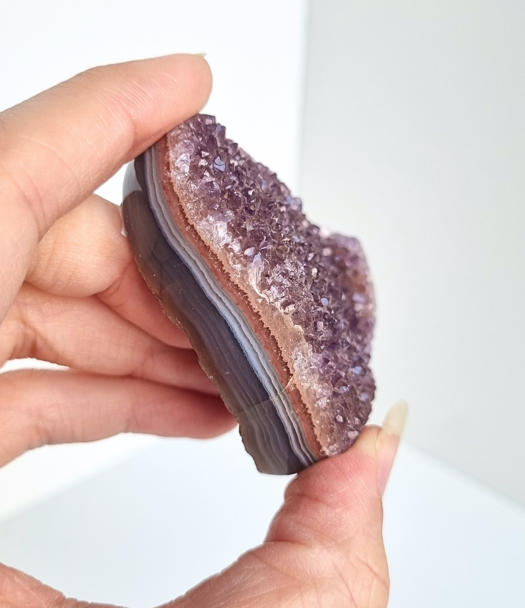 Amethist met agaat hart