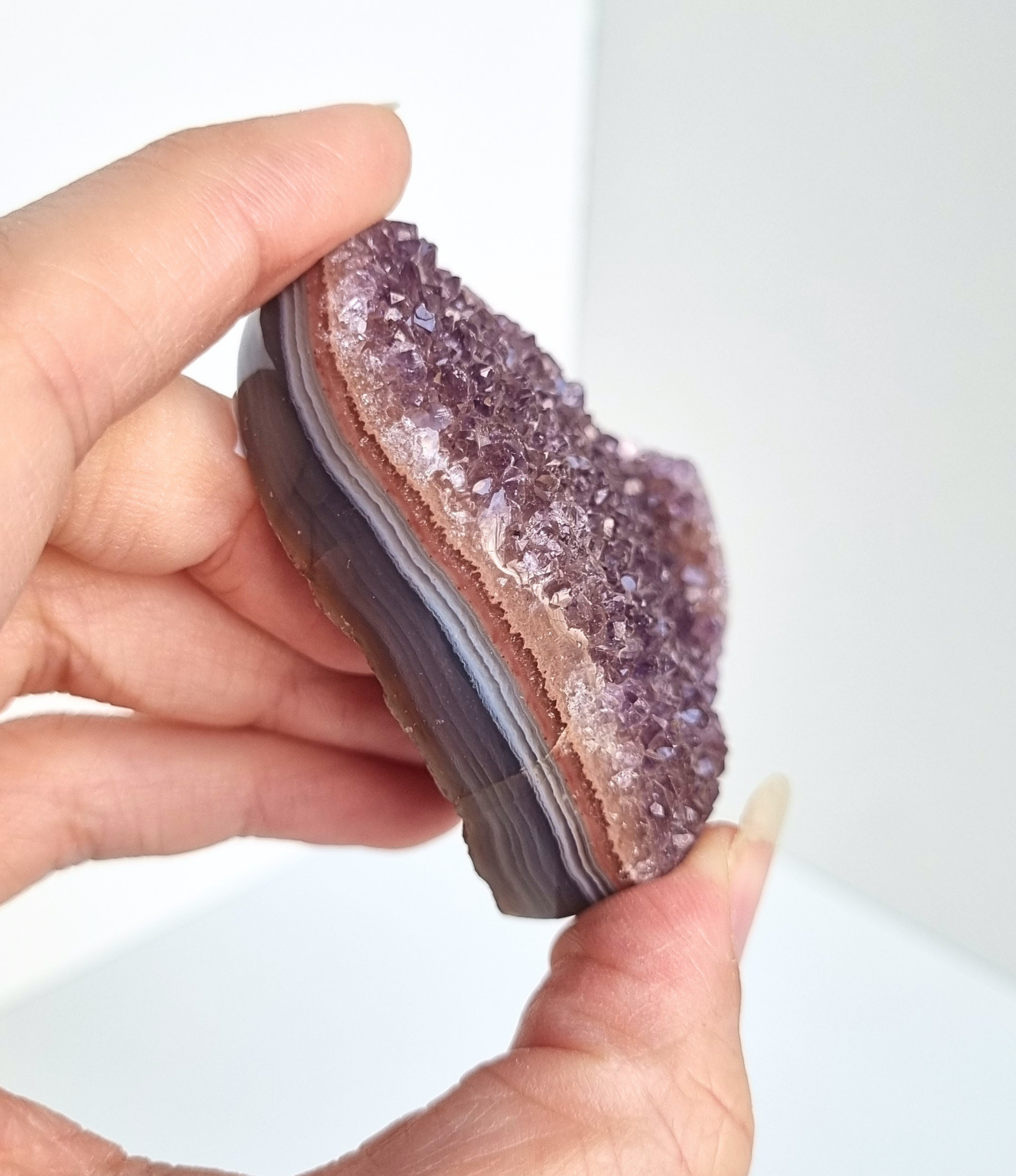 Amethist met agaat hart