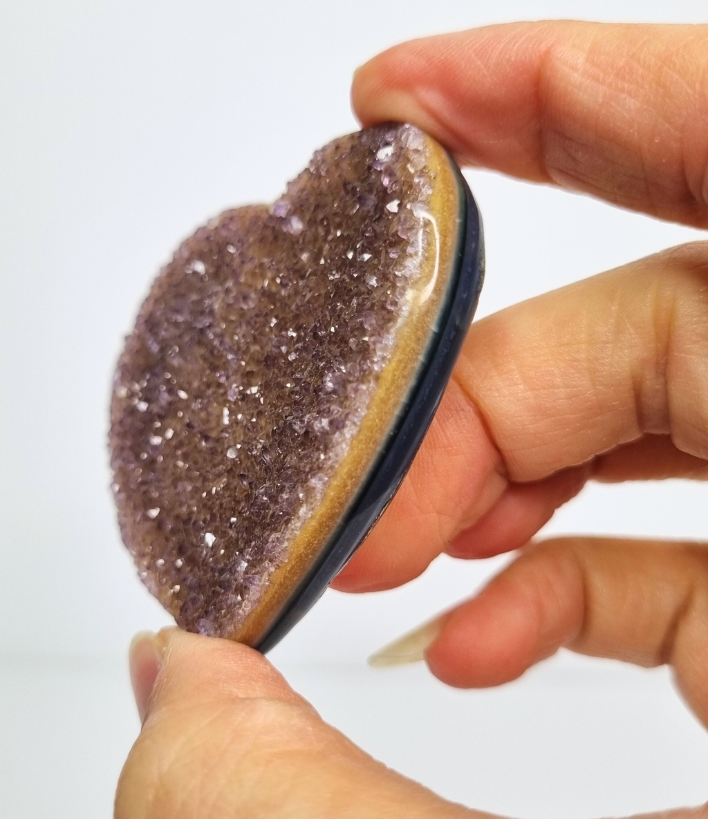 Amethist met agaat hart