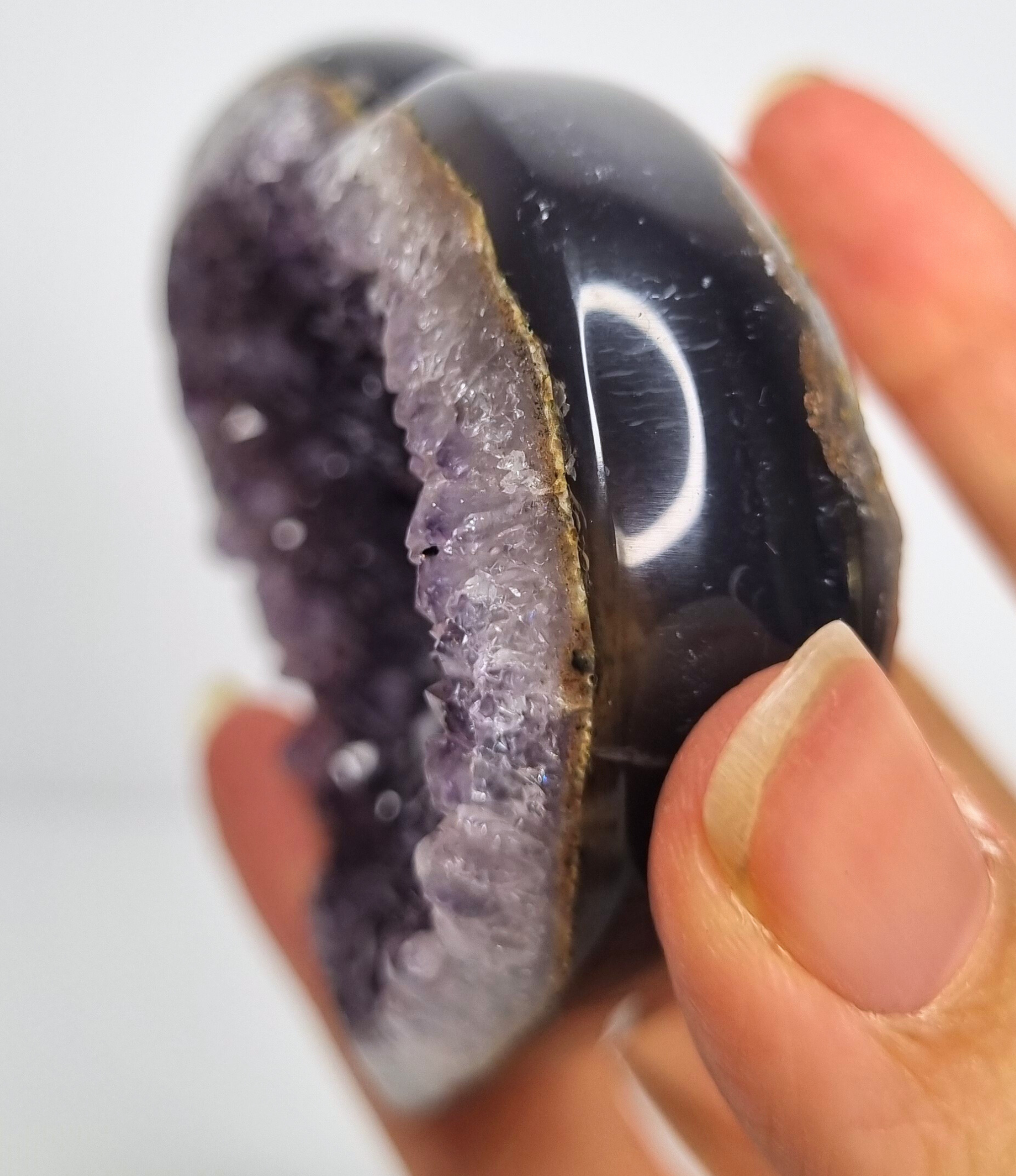 Amethist met agaat hart